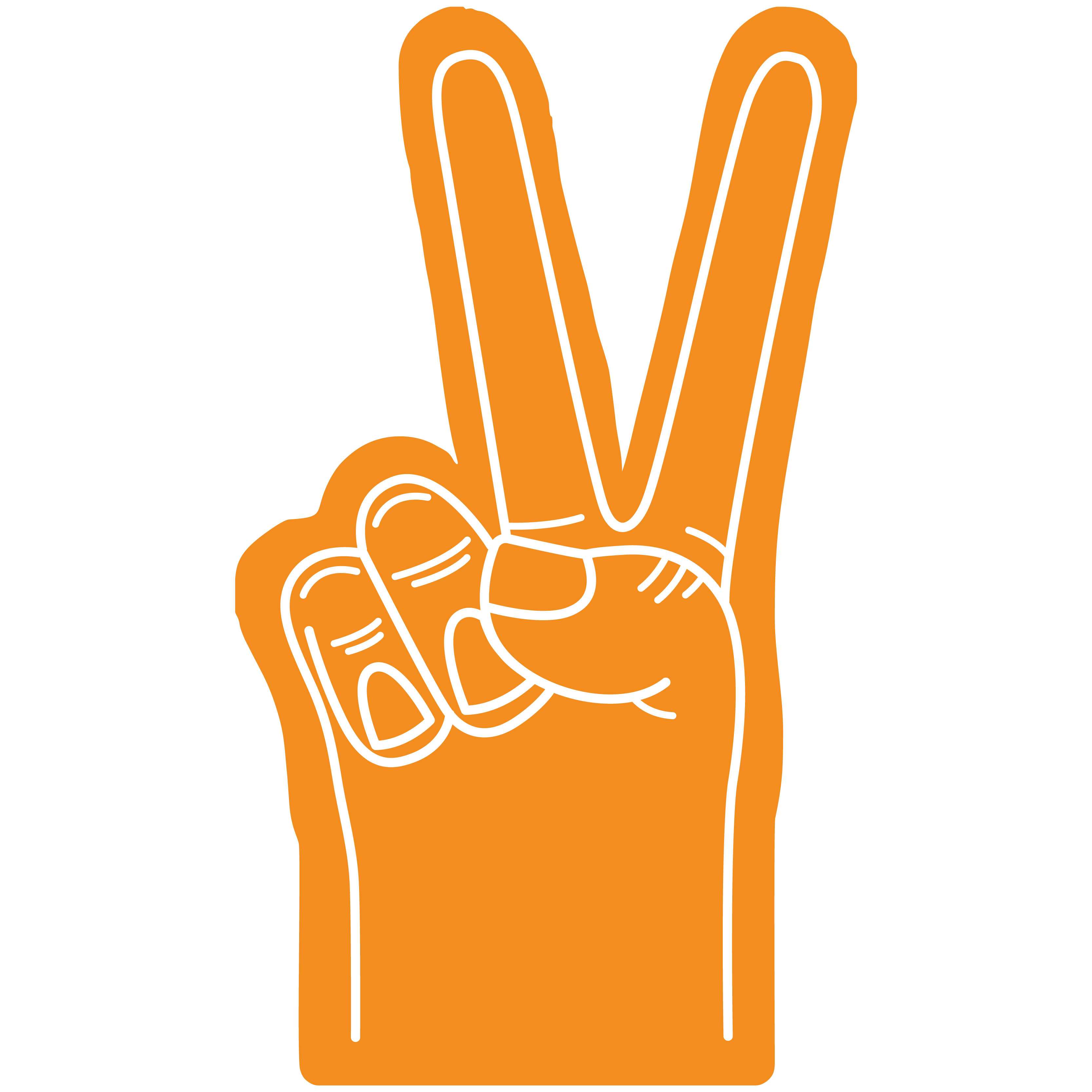 6.5" Peace/Victory Hand 77