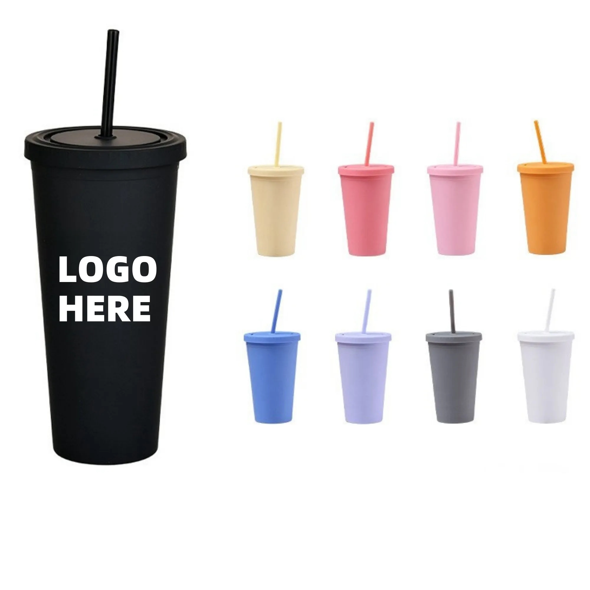 16oz Double Plastic Straw Cup 4