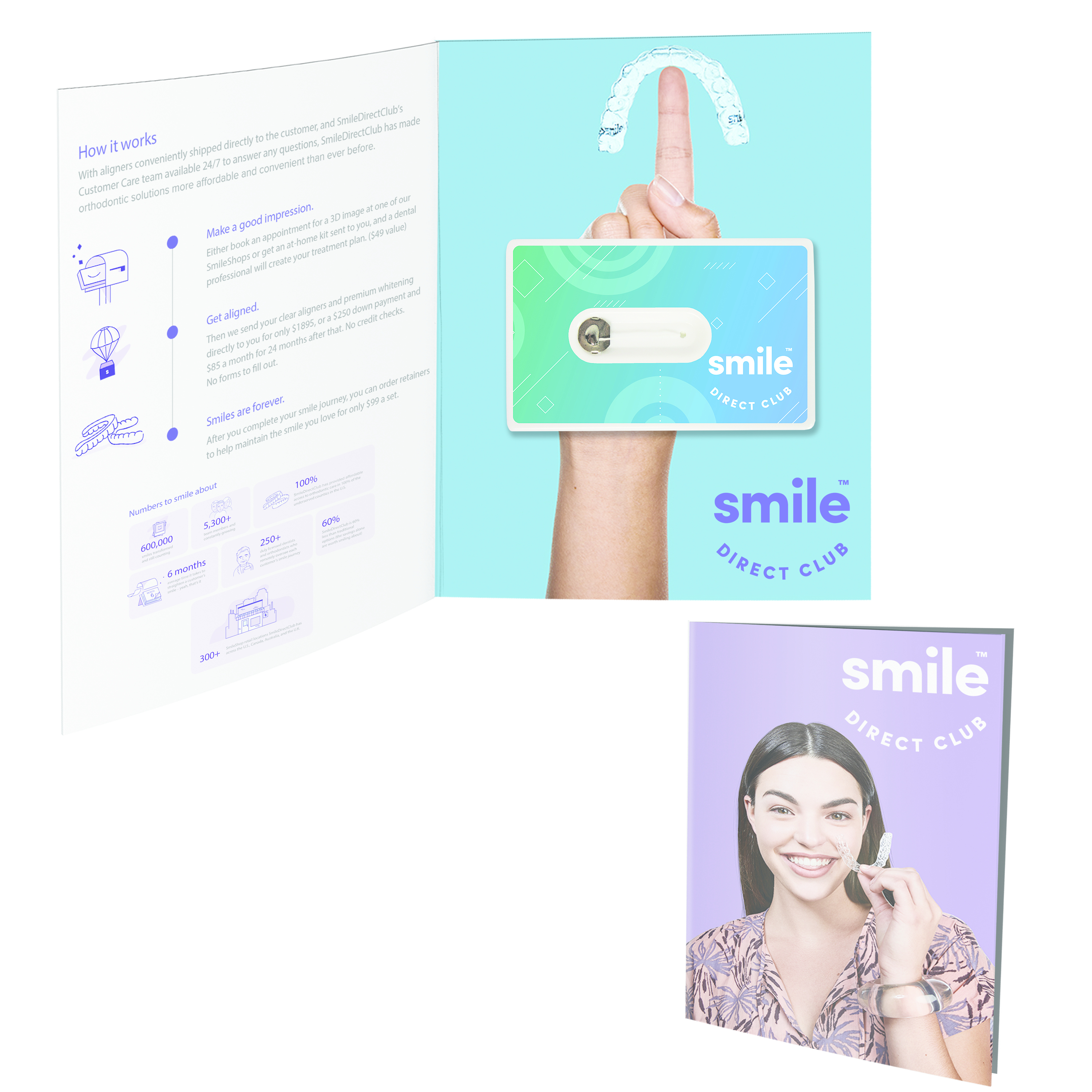 Greeting Card with Credit Card Style Dental Floss with Mirror