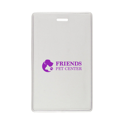 2.64" W x 4.50" H - Vertical Clear Vinyl Badge Holder (1 Color Imprint)