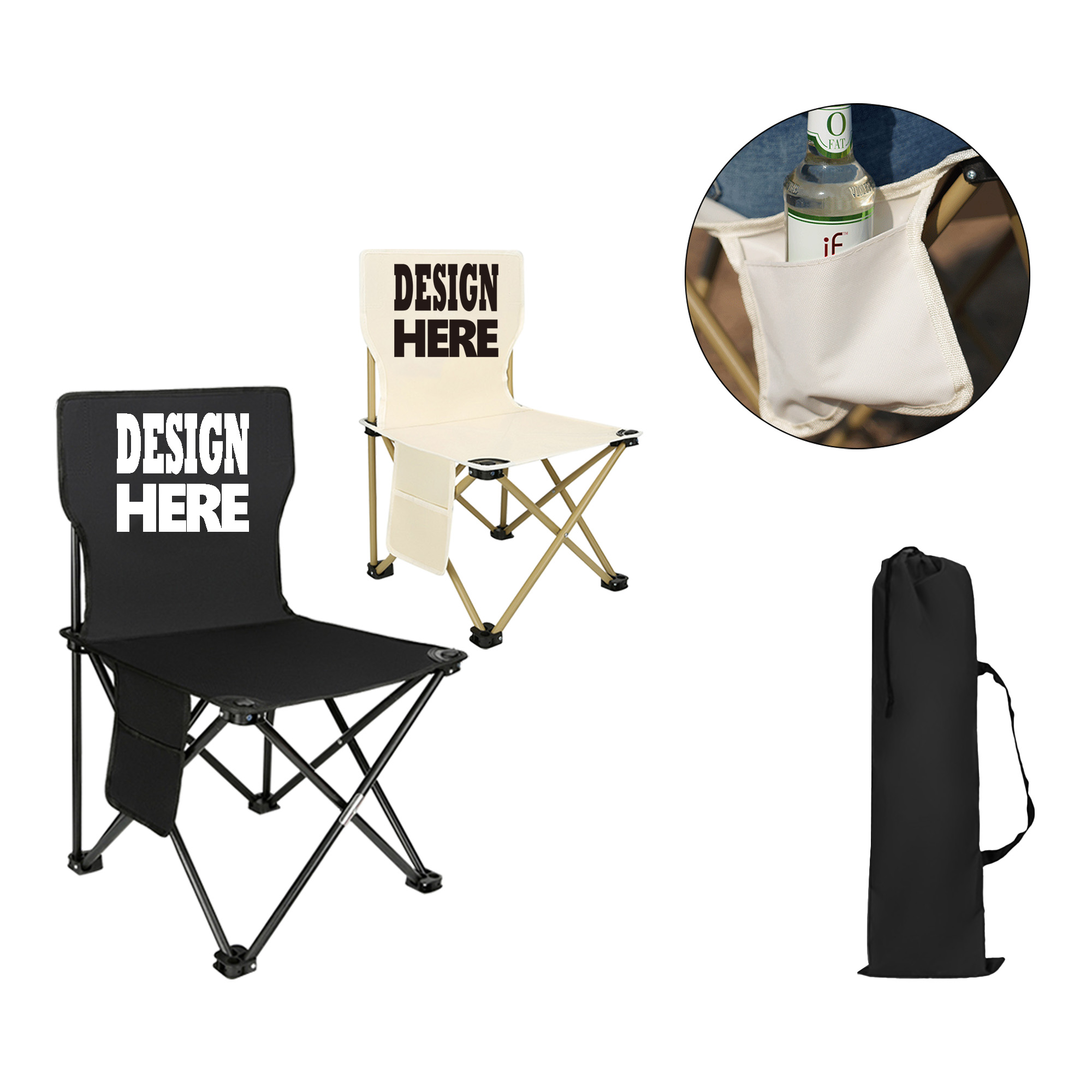 Collapsible Chair With Hanging Pouch