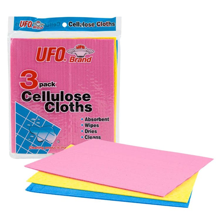 UFO Cellulose Cleaning Cloths Assorted 3pk 3