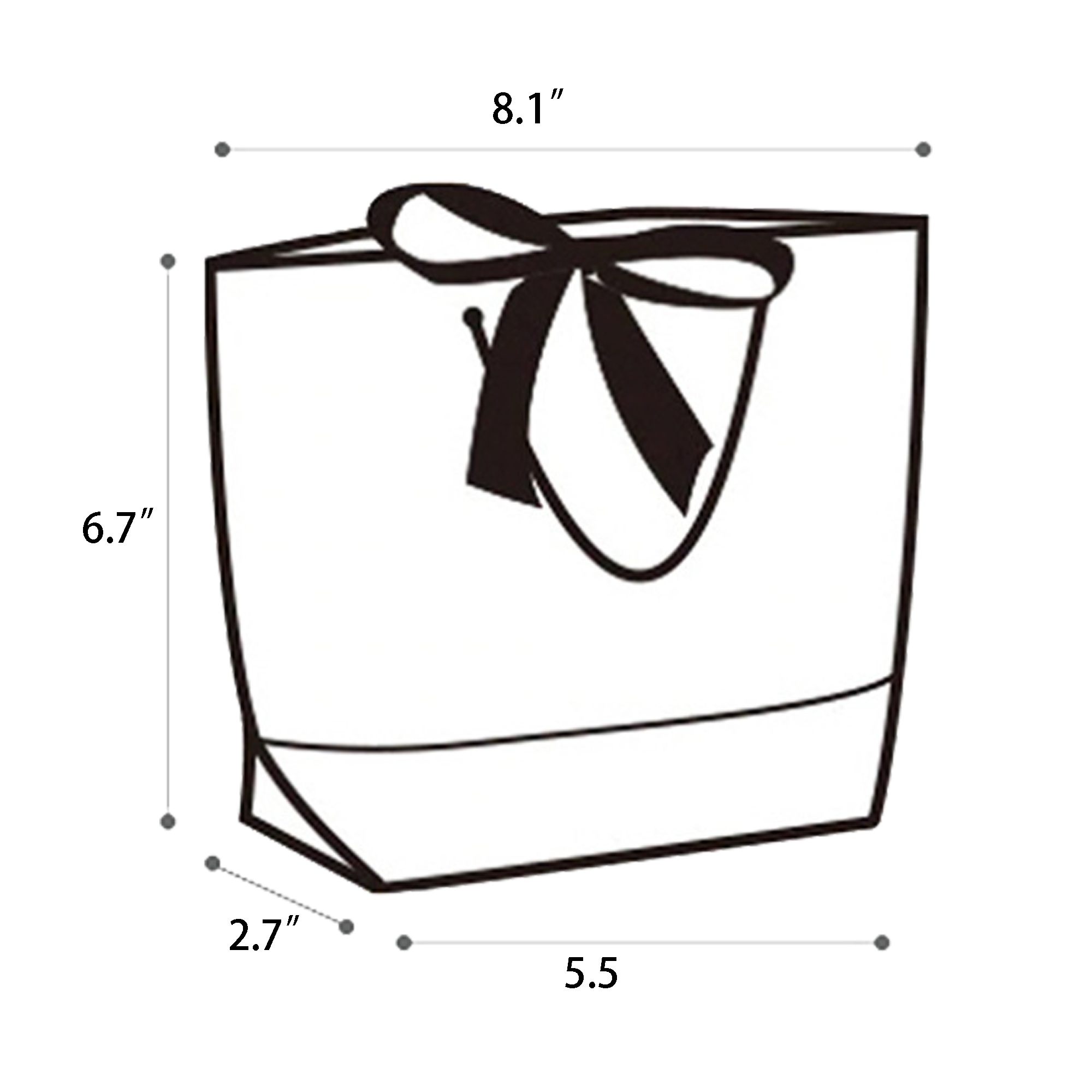 Custom White Card Paper Shopping Bag with Bow 5