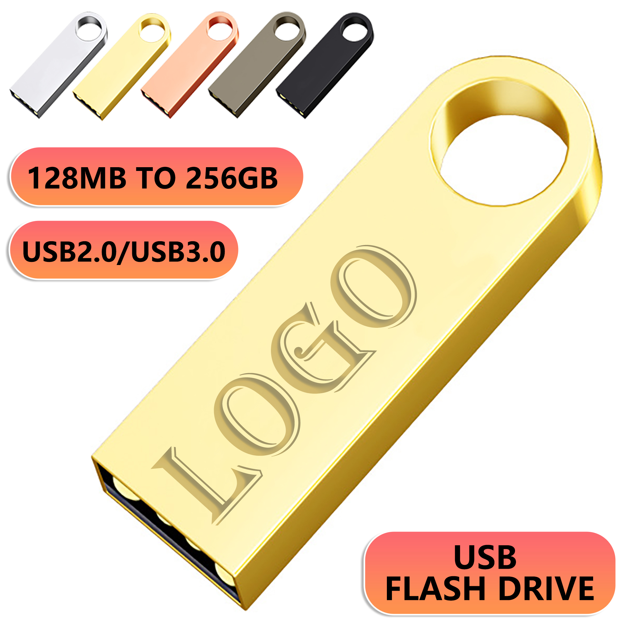 high-capacity metal USB flash drive attached to a keyring 2