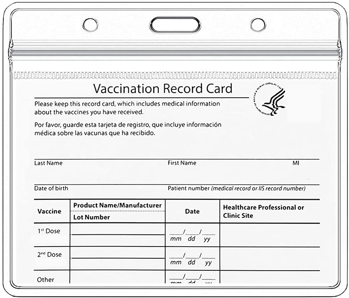 Waterproof Vaccine Card Badge Holder