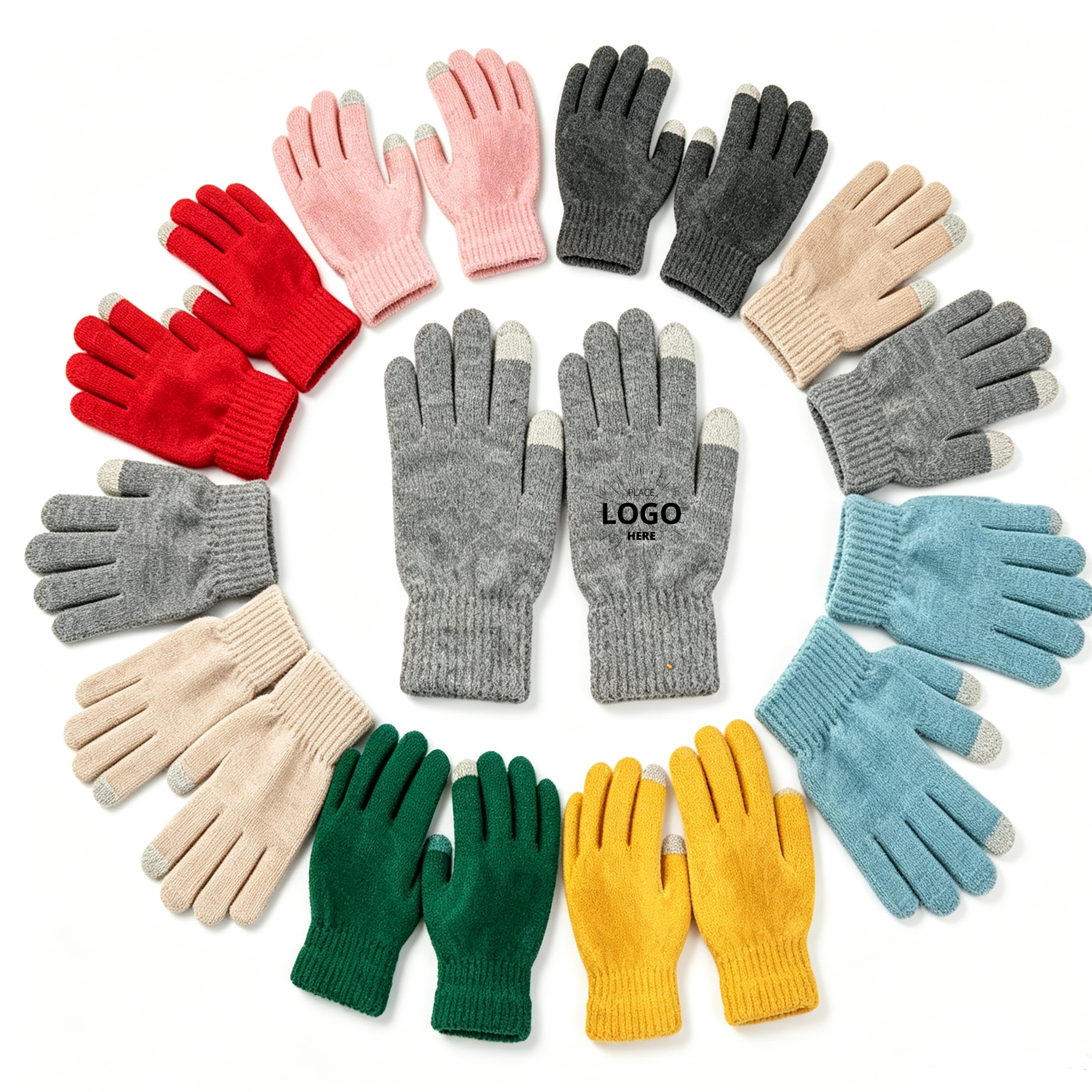 Custom Logo Touchscreen Knitted Gloves 2