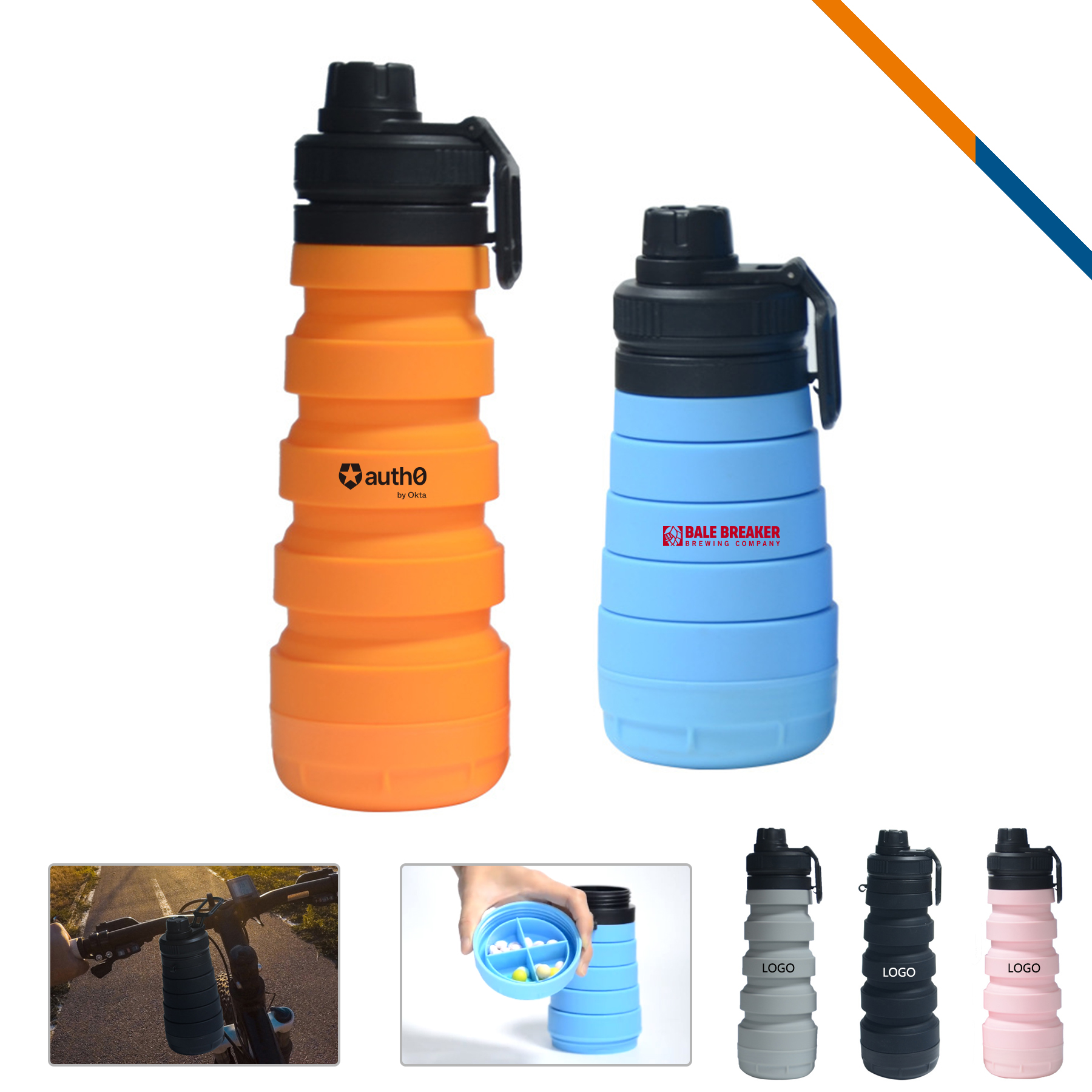Dolic Collapsible Water Bottle - 25 OZ.