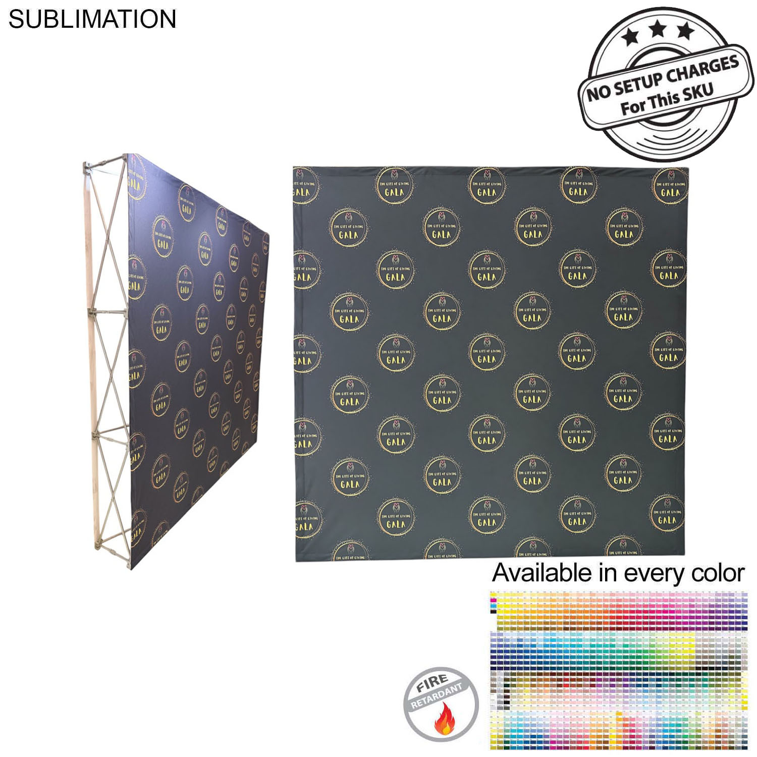 7.5' Straight Wall Full Height Tension Fabric Pop-up Display Kit, NO SETUP CHARGE