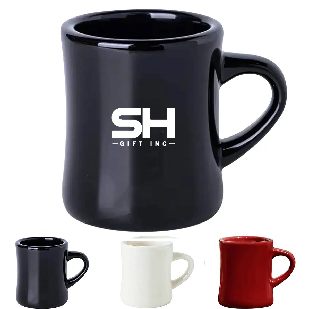 12oz Curved Wide Mouth Ceramic Mug