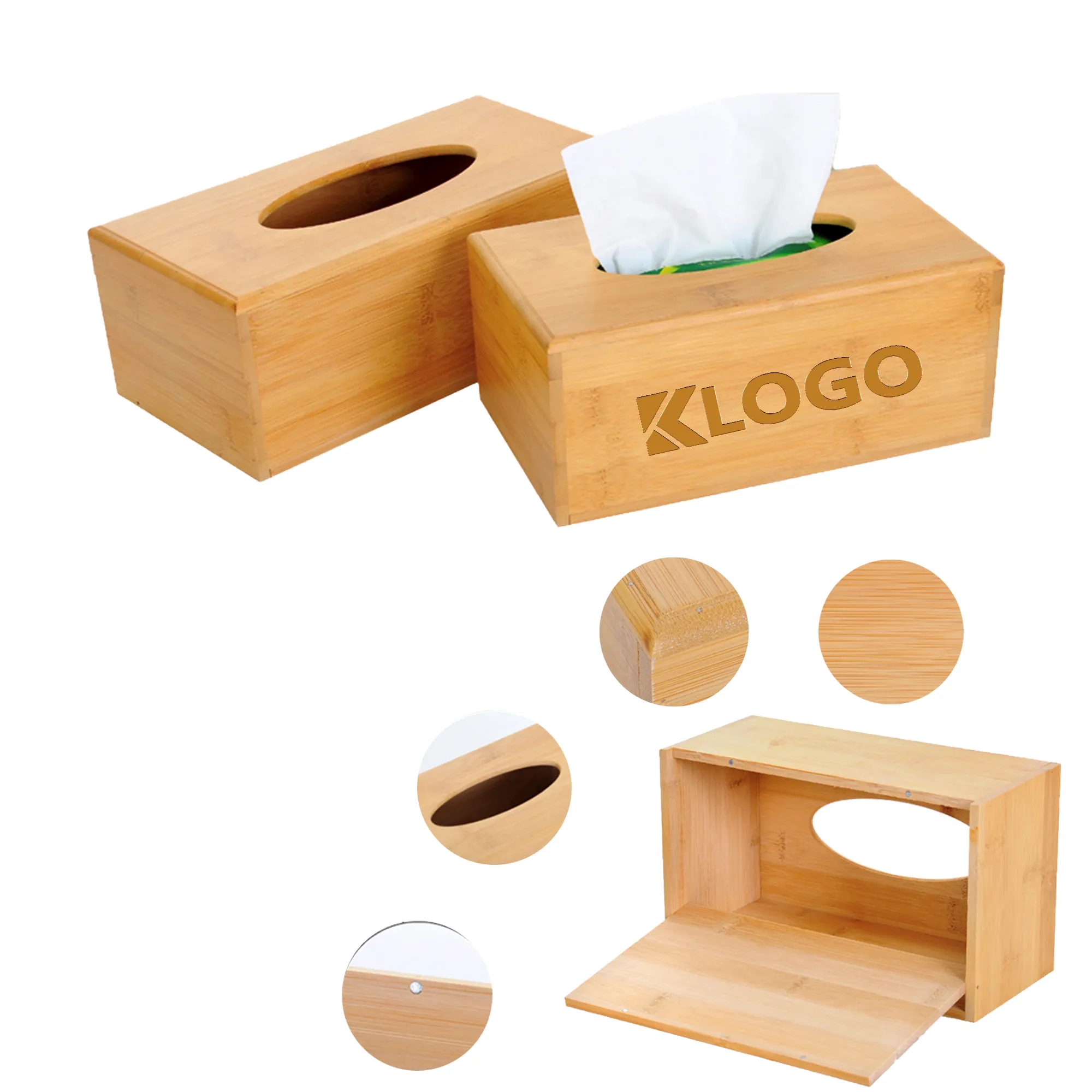 9.5"x4.7" Bamboo Tissue Box Cover 6