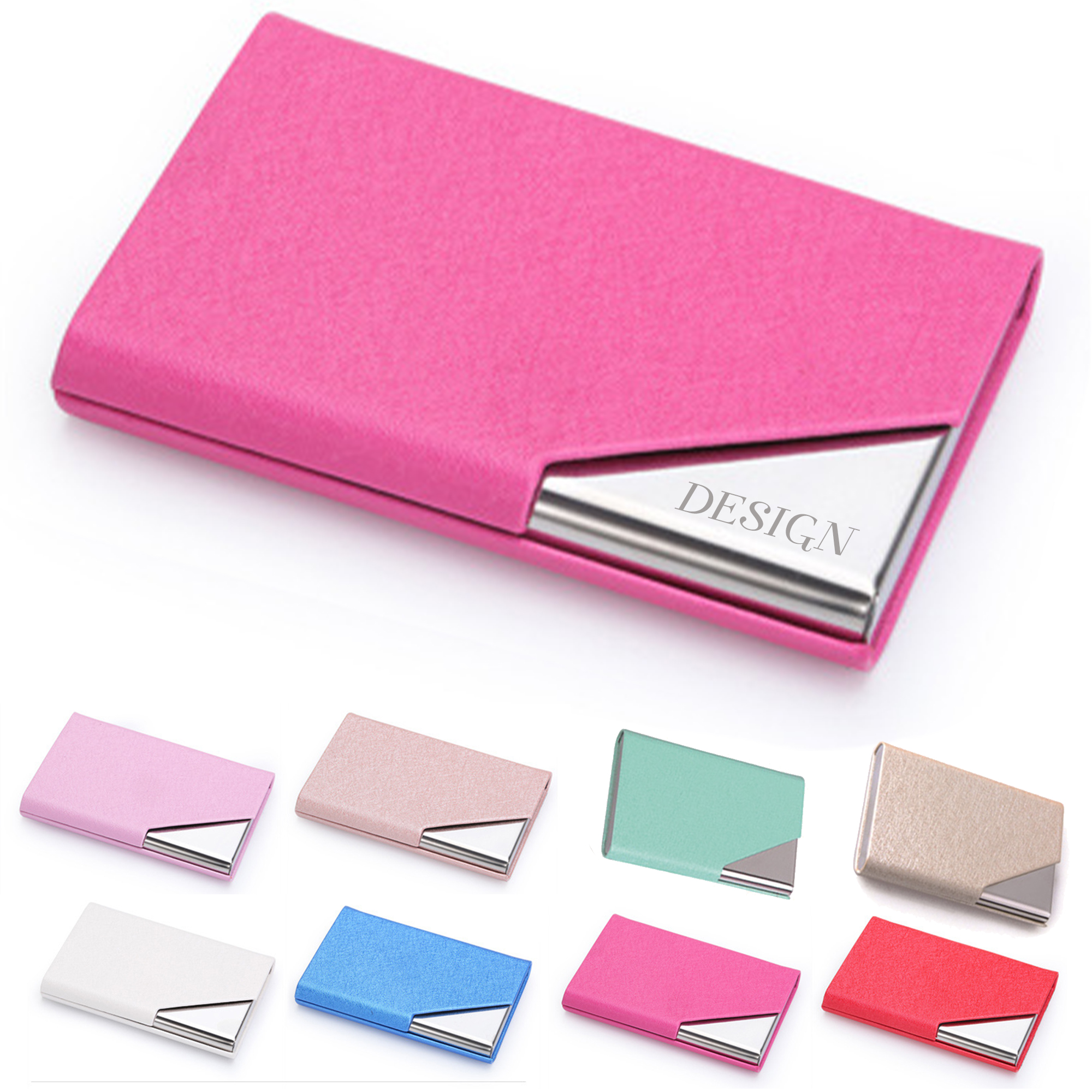 MOQ50 Slim Luxury Stainless Magnetic Business Card Organizer 5