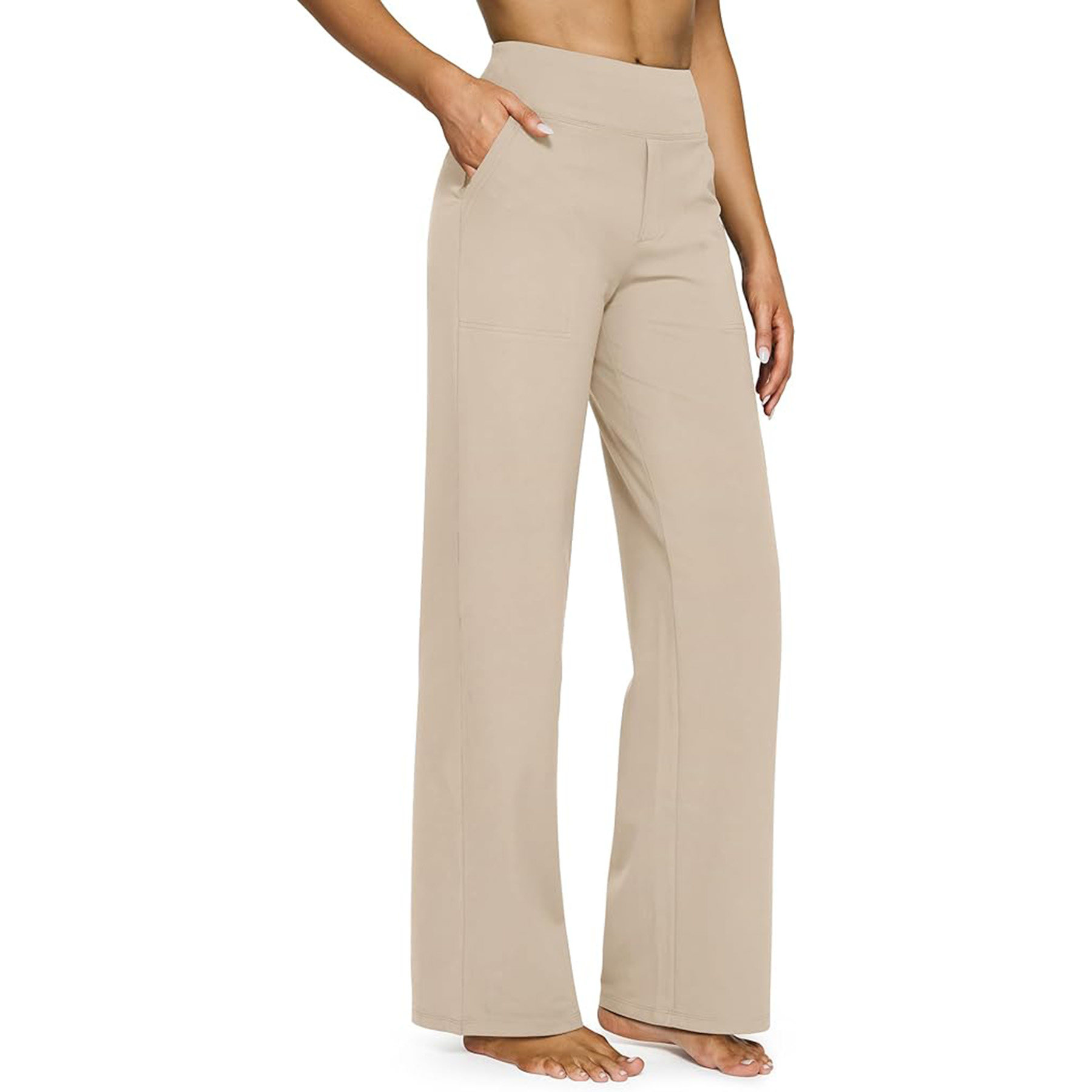 High Waisted Stretch Yoga Pants Women's Wide Leg Pants 35
