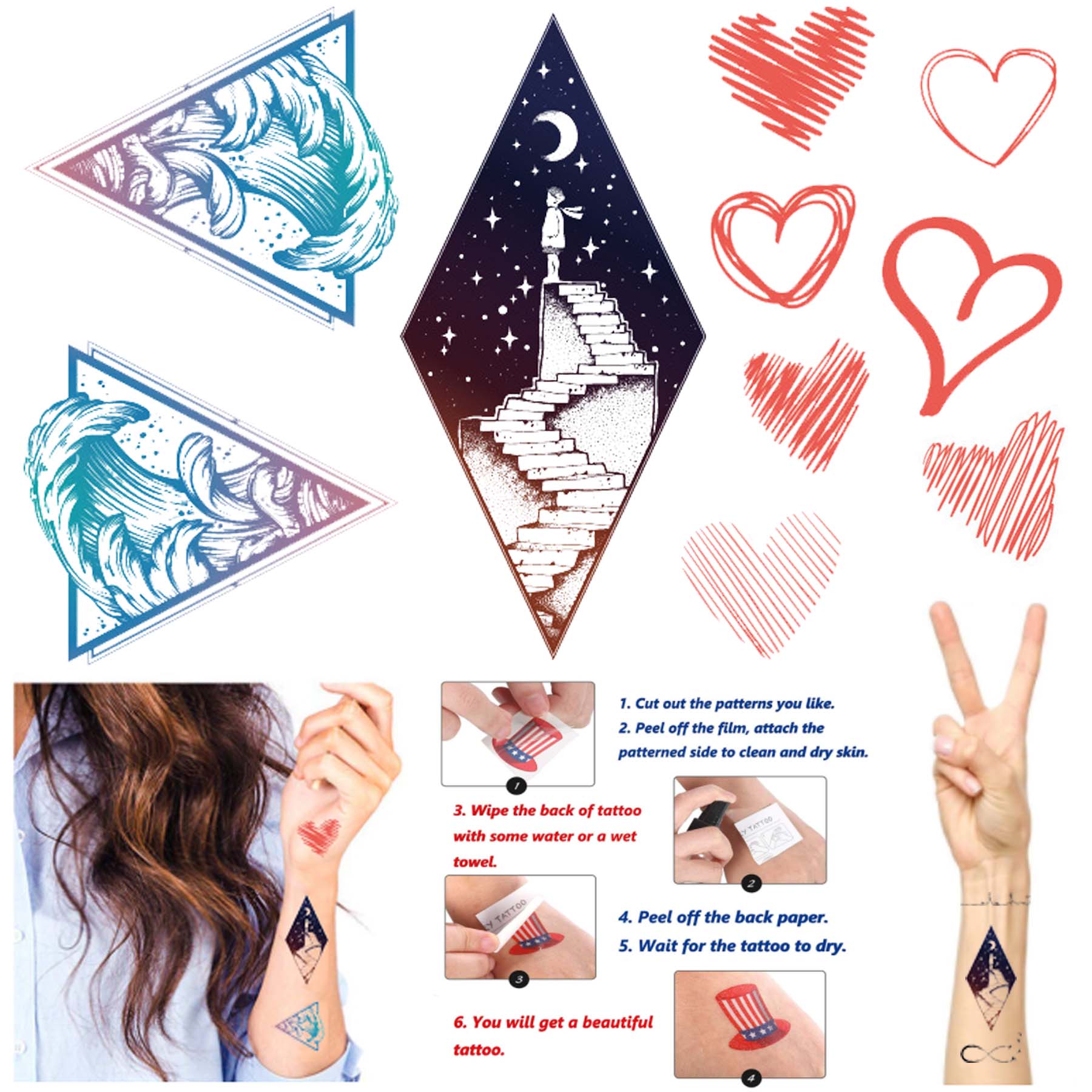 2"x 2" Custom Temporary Tattoos