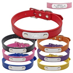 Leather Dog Cat Collar With Soft Padded
