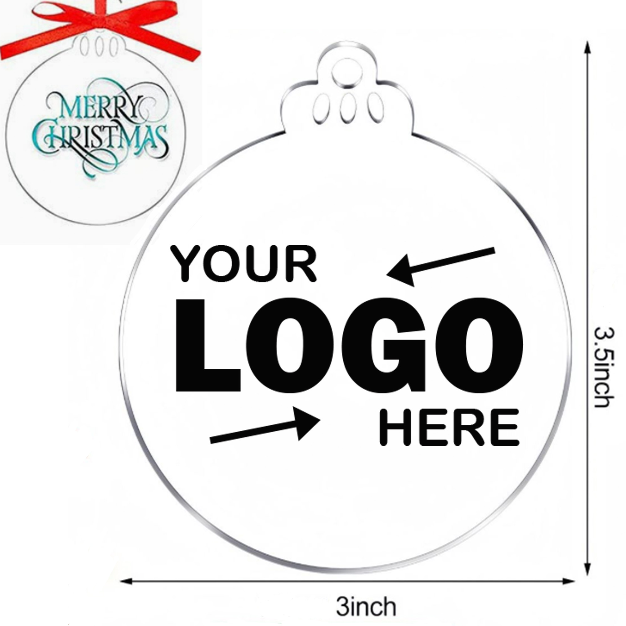 Custom Full-Color Printable Transparent Acrylic Christmas Ball Ornament 5