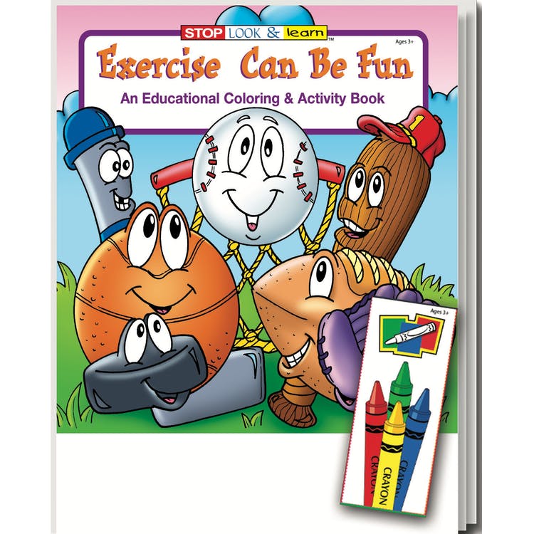 Exercise Can Be Fun Coloring Book Sets - 16 Pages 4 Colors 3