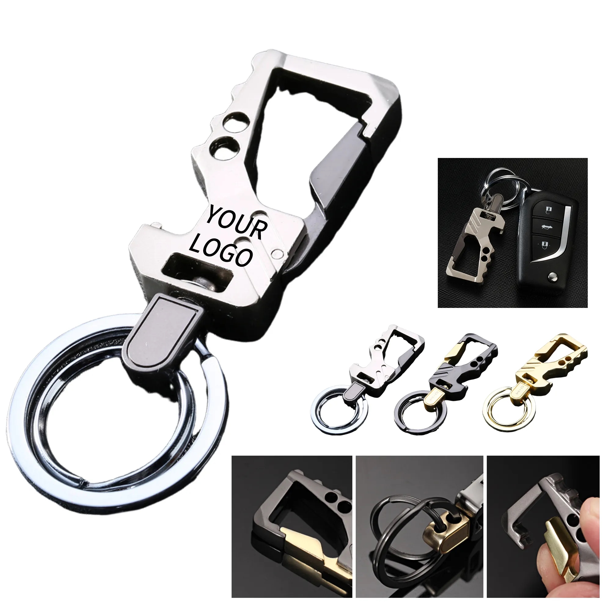 Reusable Zinc Alloy Keychain Opener Practical for Travel or Gifts