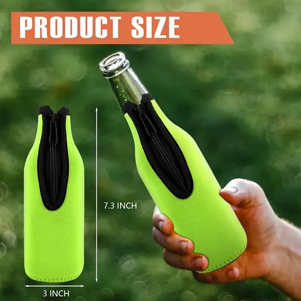 Beer Bottle Insulator Sleeve for Commutes, Fitness and Travel, custom koozie with logo imprint 2