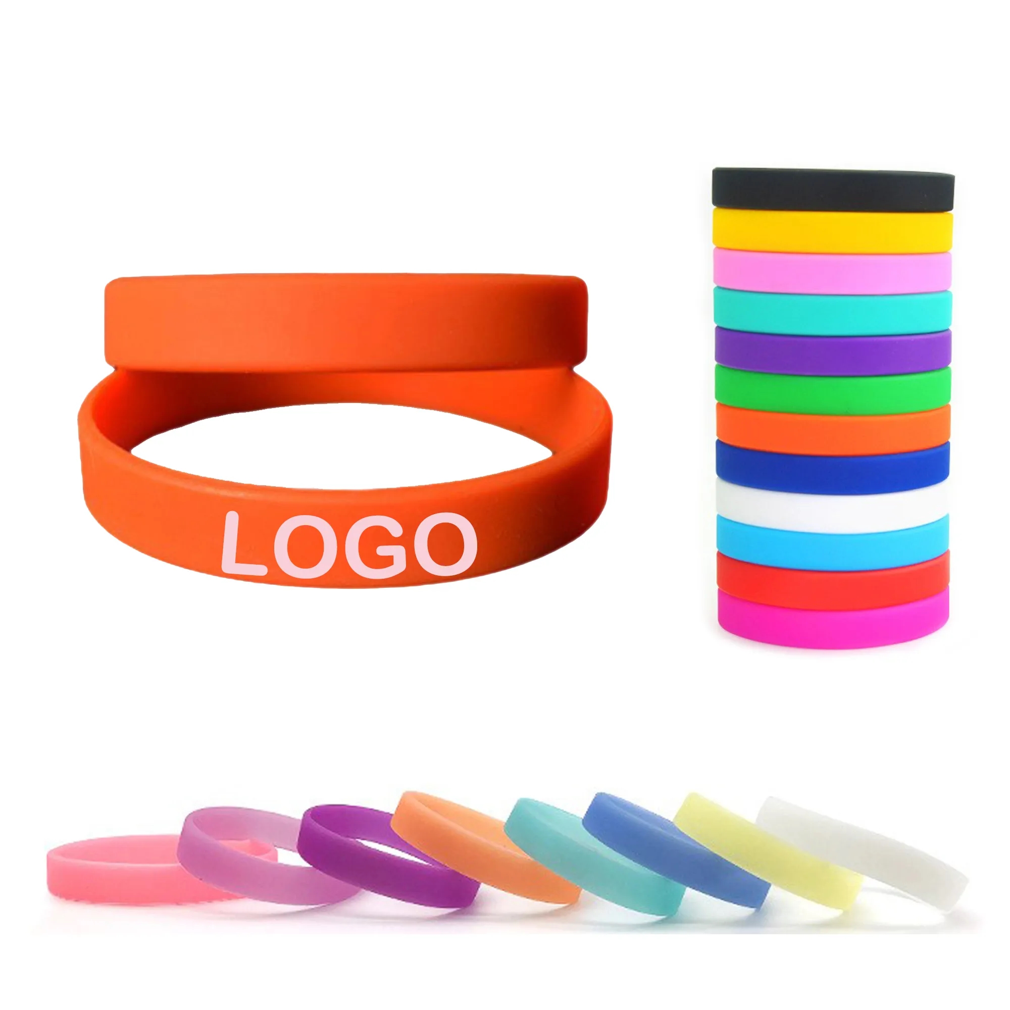 Silicone Wristbands Rubber Bracelet MOQ 50Pcs 3