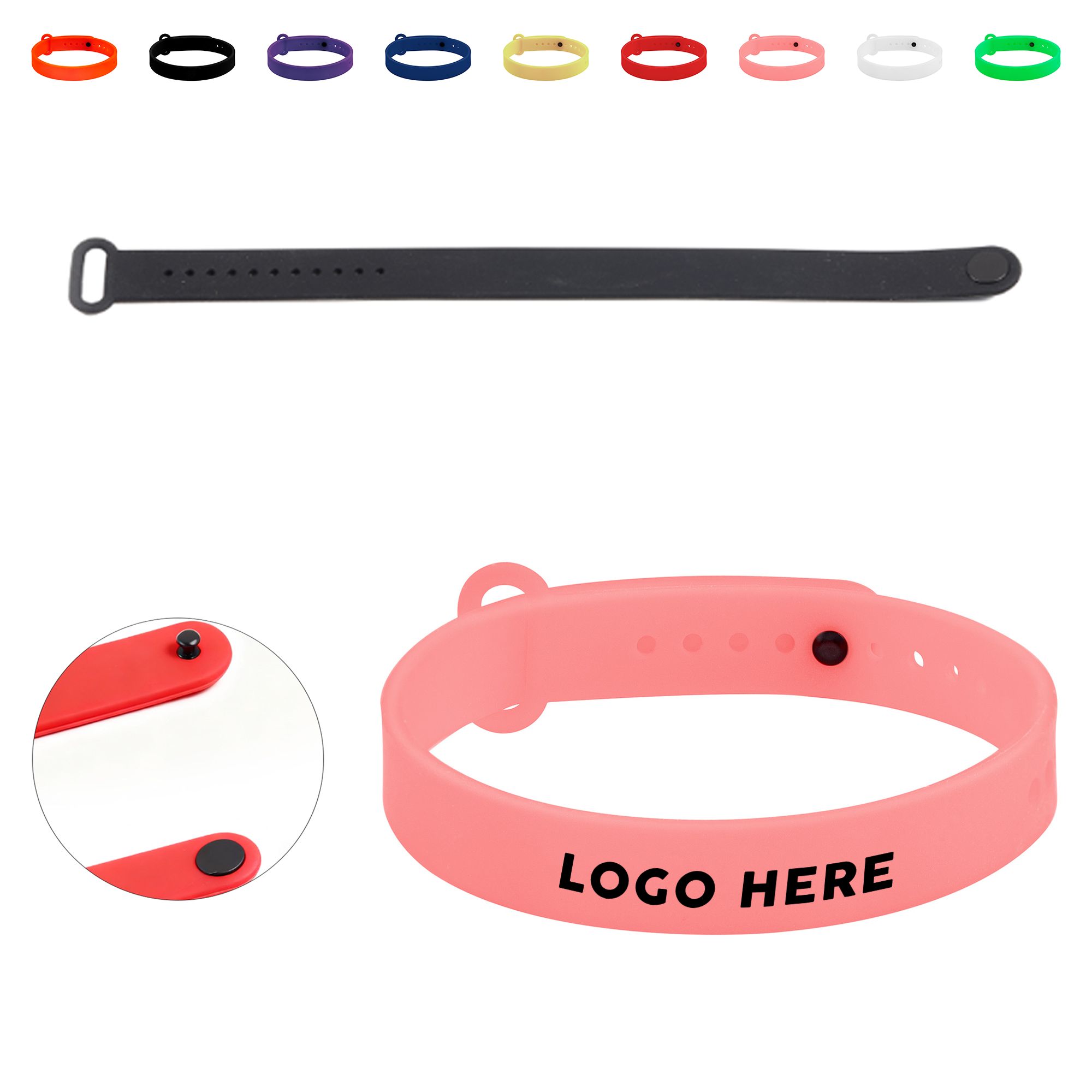 Snap Closure Silicone Wrist Strap 1