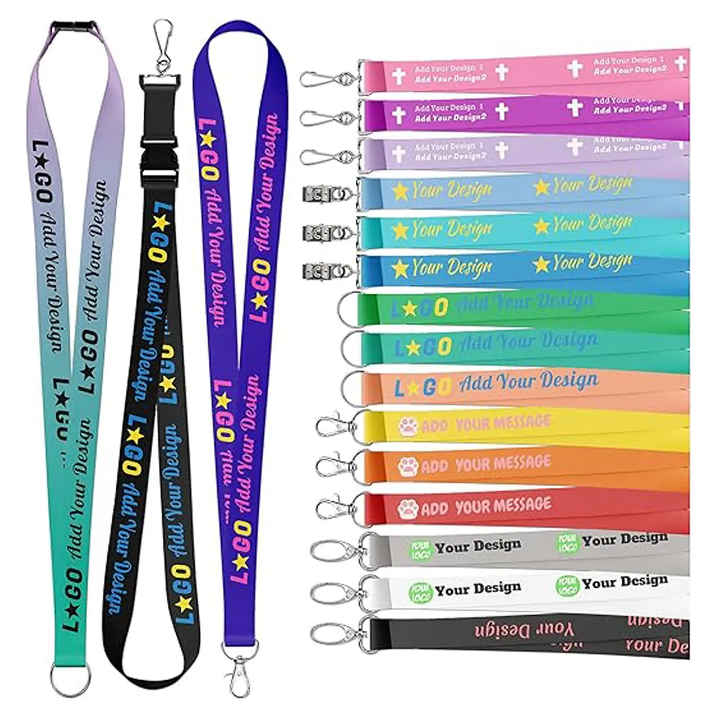3/4" Polyester Personalized Sublimation Printed Lanyard