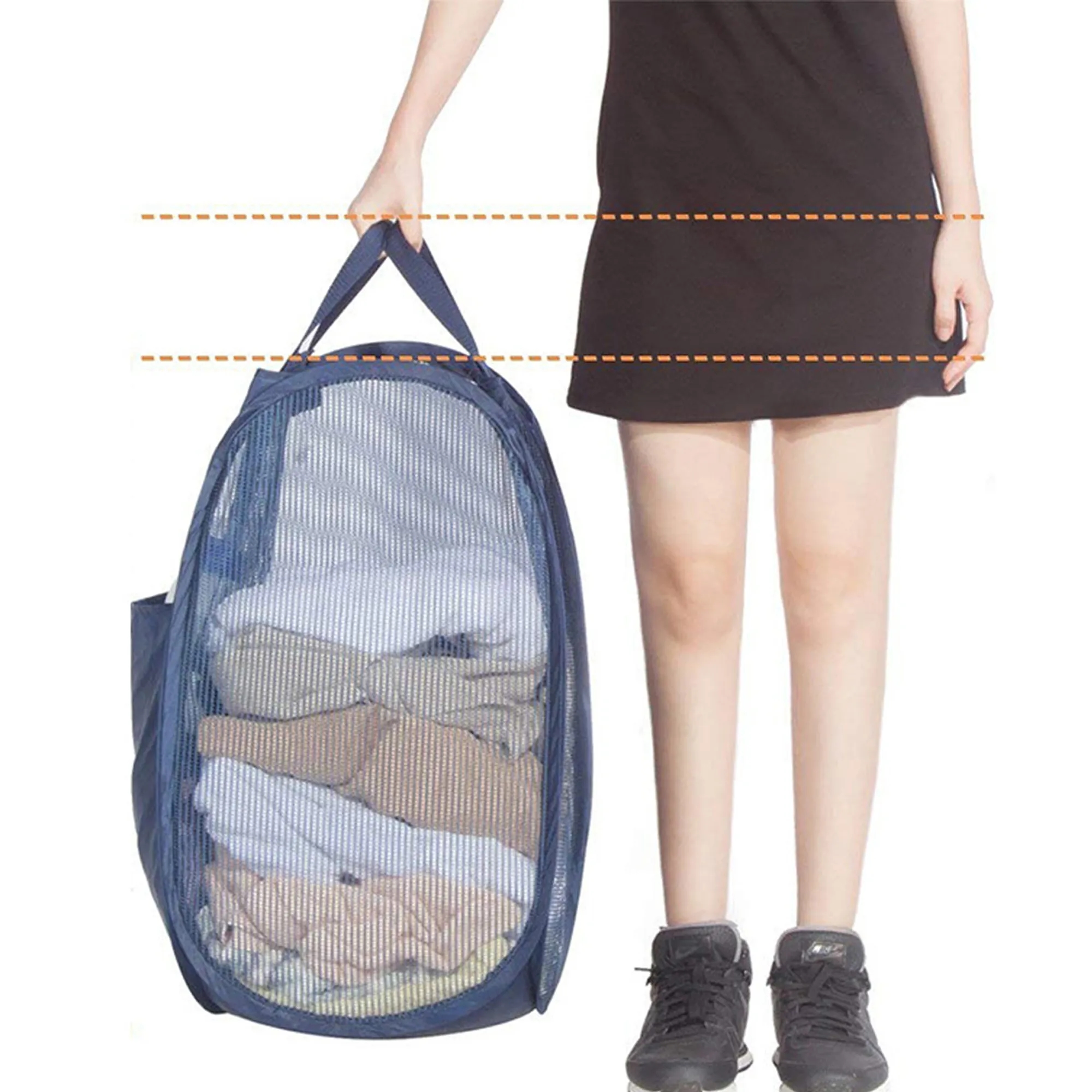 Mesh Laundry Hamper Portable Bathroom Basket Baby For Kids 10