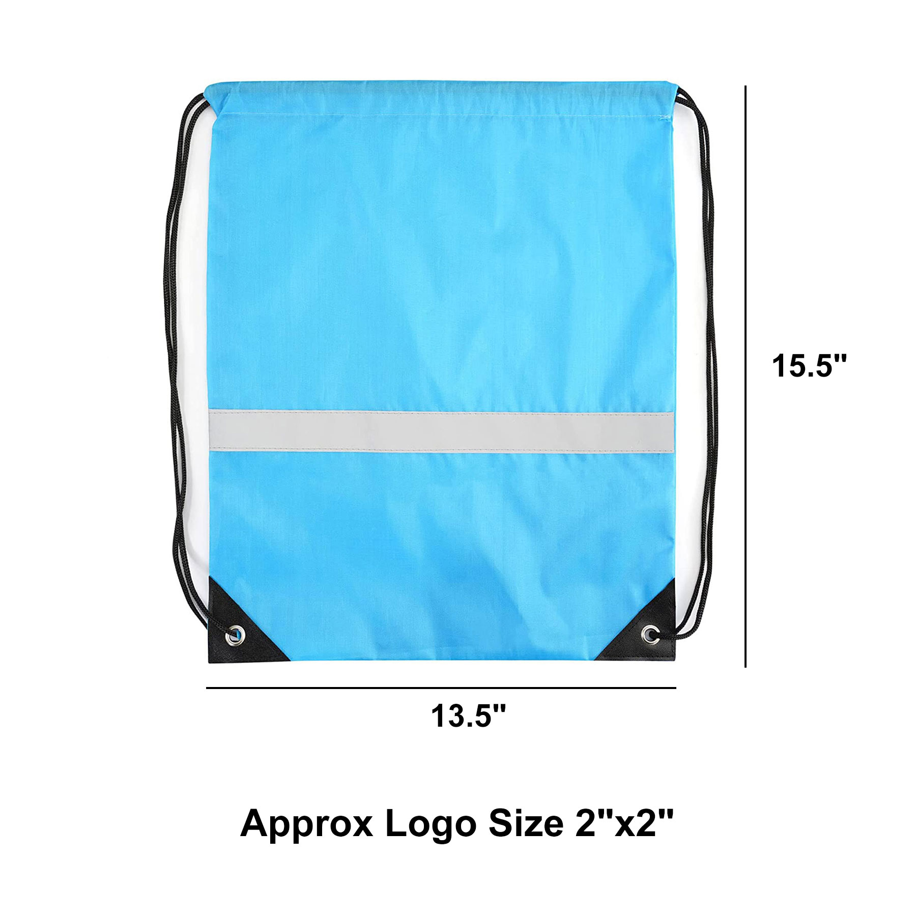 Foldable Drawstring Backpack With Reflective Line 11