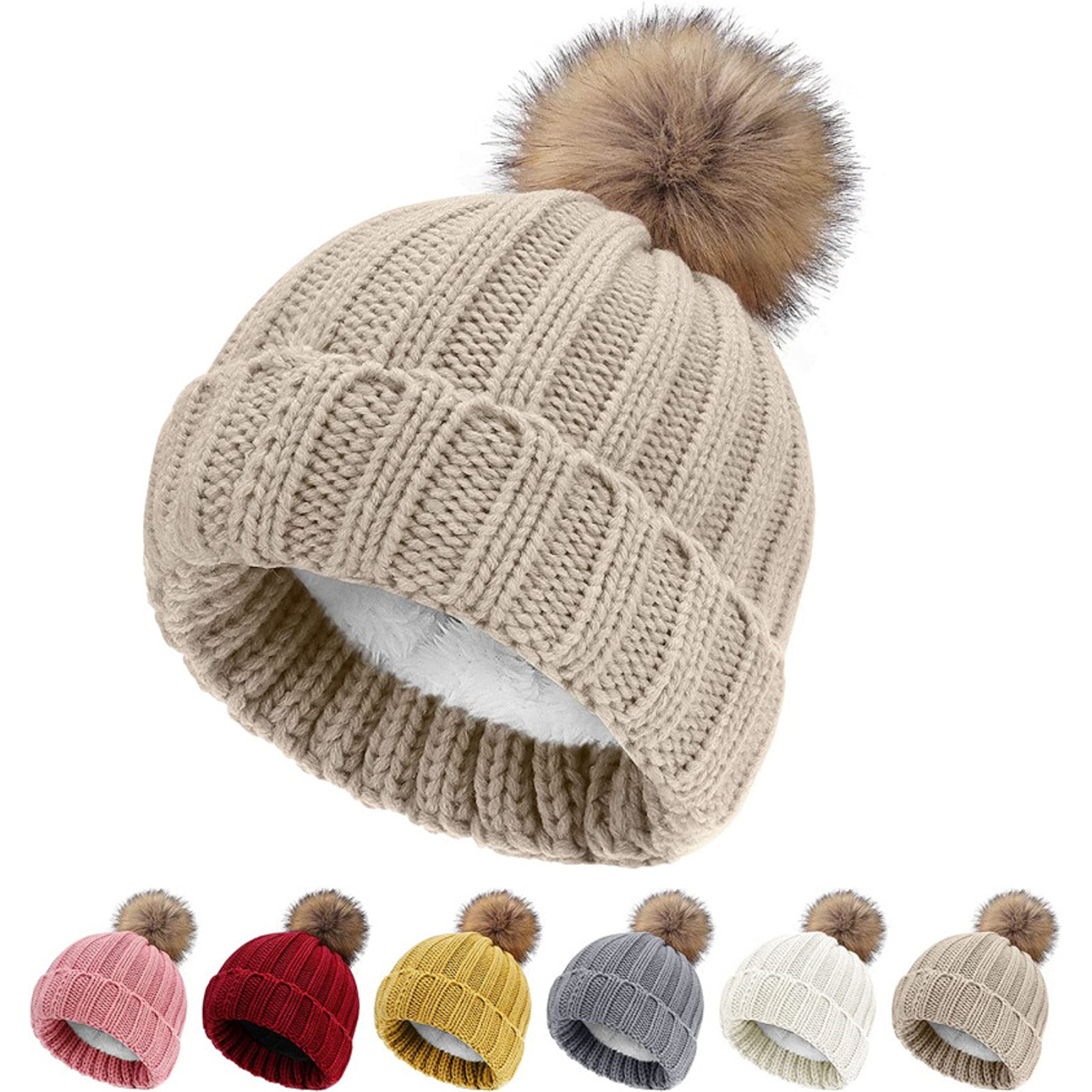 Boys and Girls Hairball Knit Cap 6
