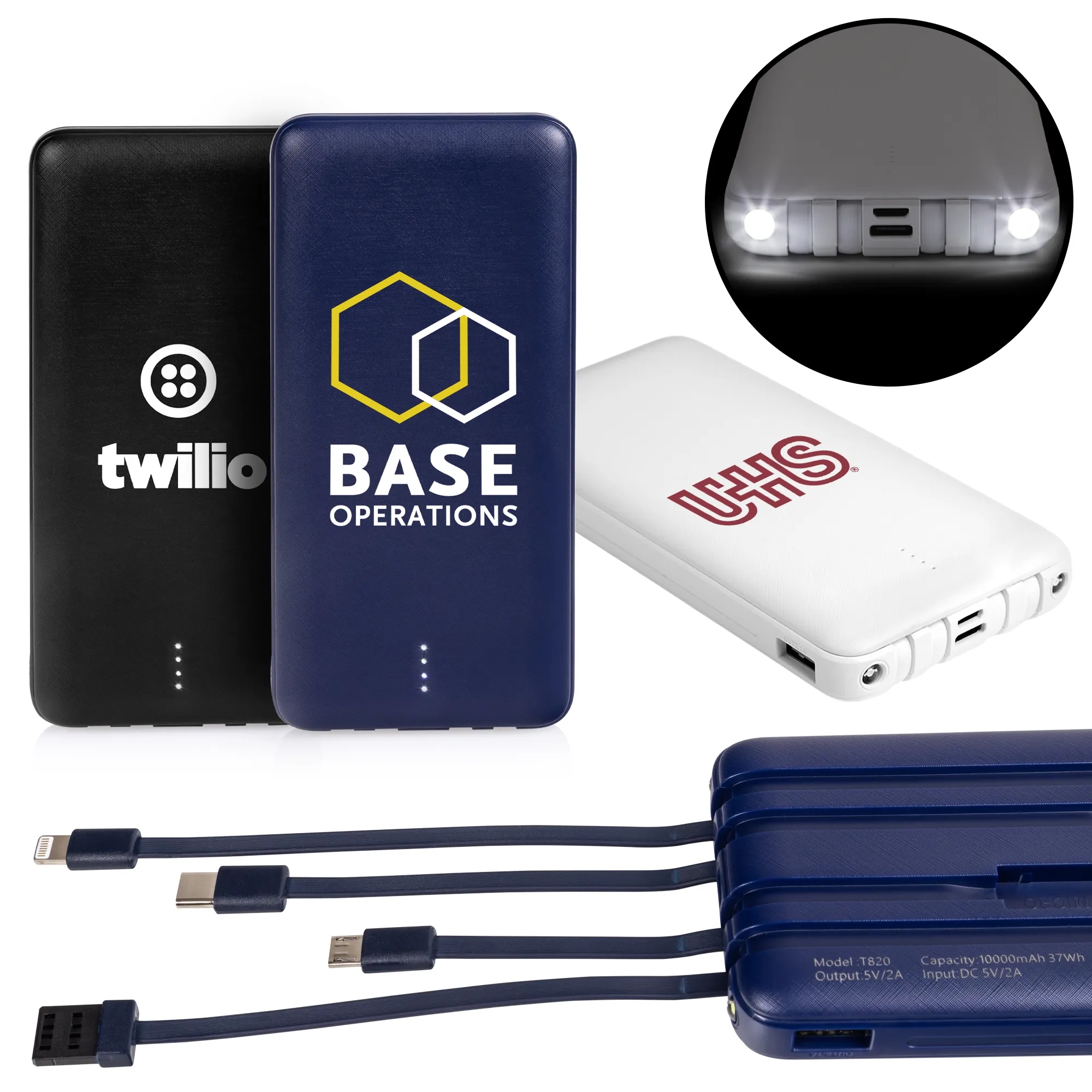 CoreCharge Multi-Charging Power Bank with LED Flashlight