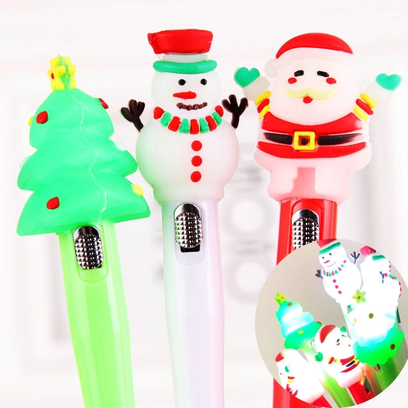 Xmas Led Pen Flashing Gel Ink Ballpoint