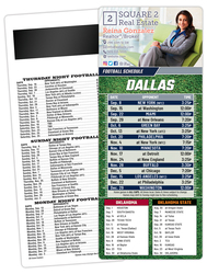 Football Schedule Laminated Card/Postcard with Magnet Strip 3.5x8.5 - 14 pt.