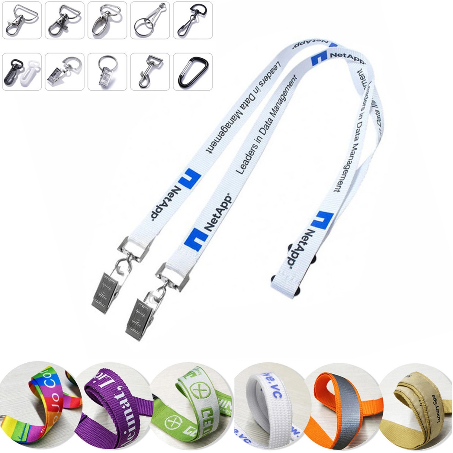 3/4" Lanyard w/ Bouble Bulldog Clip