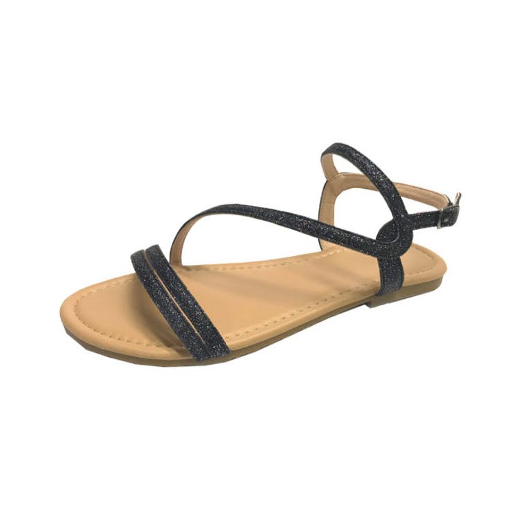 Women's Glitter Sandal Black Custom Corporate Gifts, Business Gifts