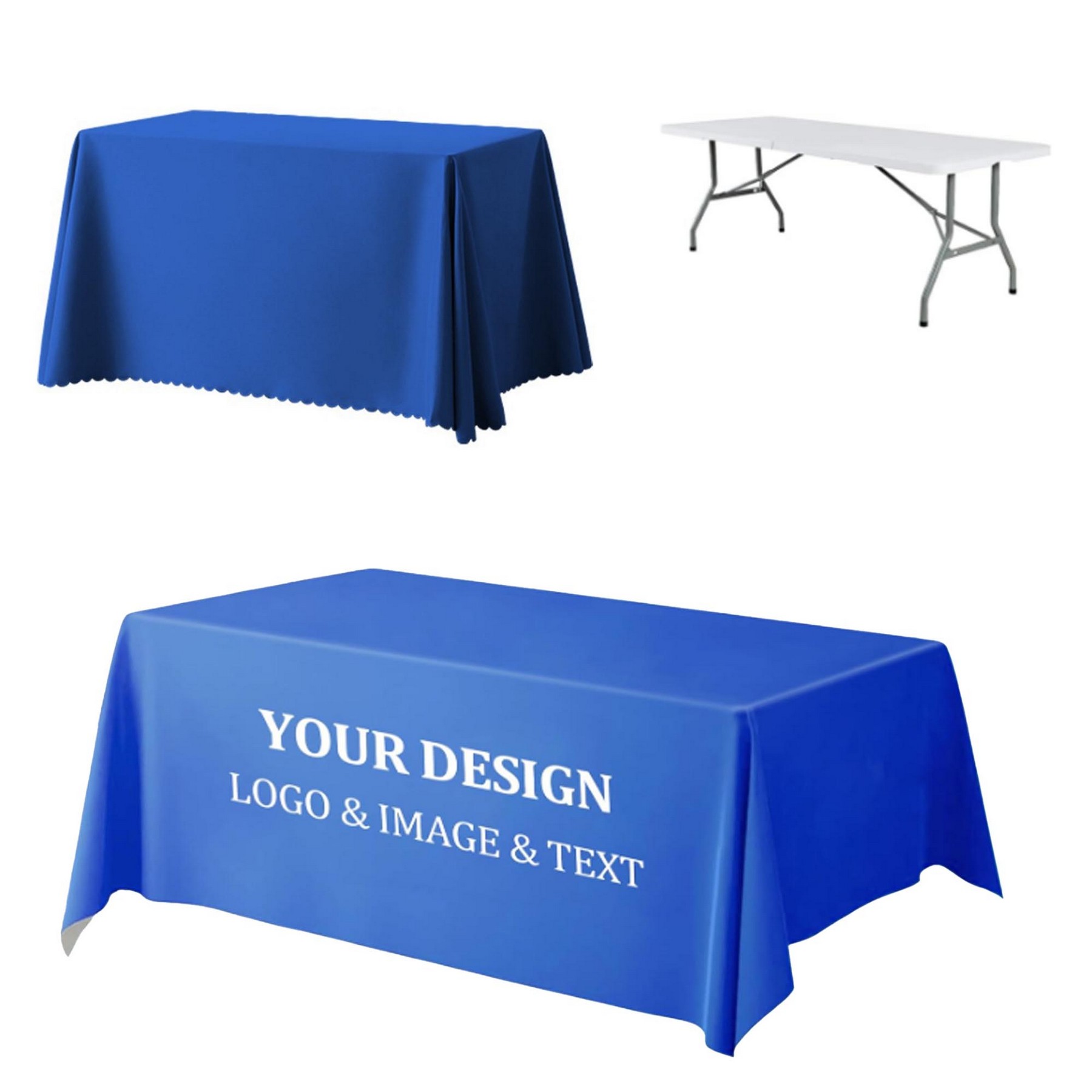 4' Full-color Customizable Polyester Table Throw