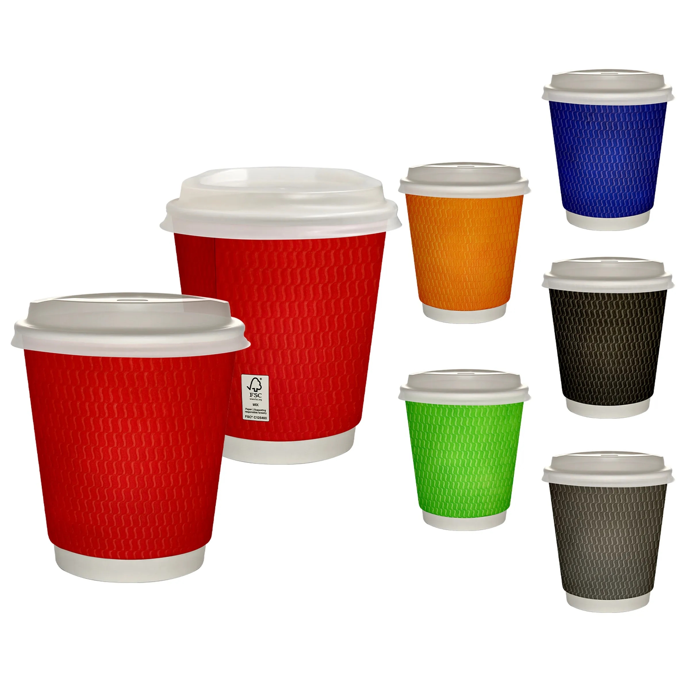 10 oz Full Color Wave Insulated Paper Cup With Lid 2