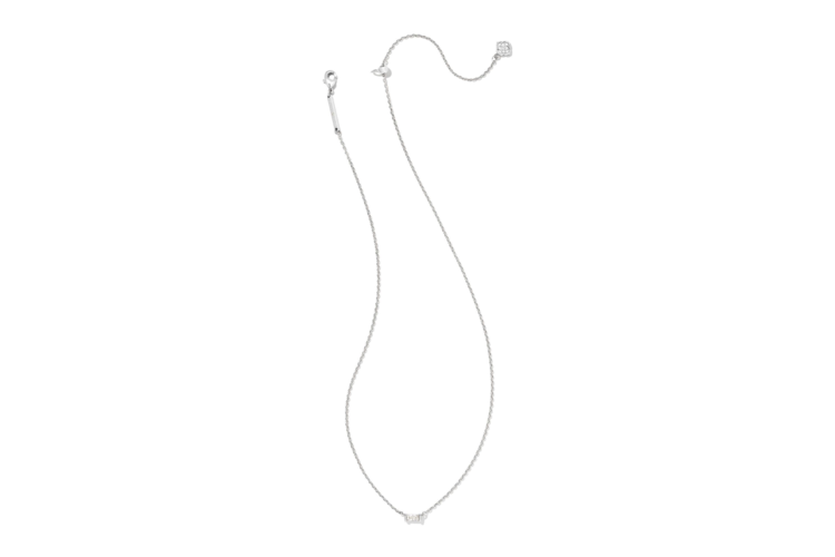 Kendra Scott Juliette Silver Pendant Necklace in White Crystal 3