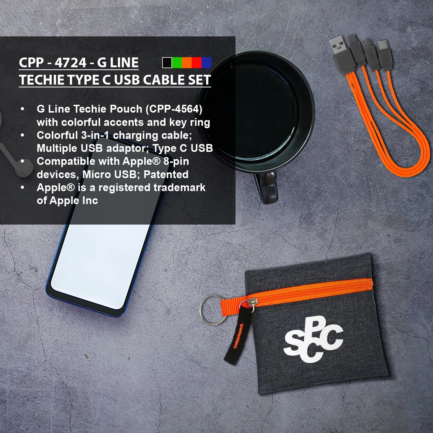 G LINE TECHIE TYPE C USB CABLE SET 3