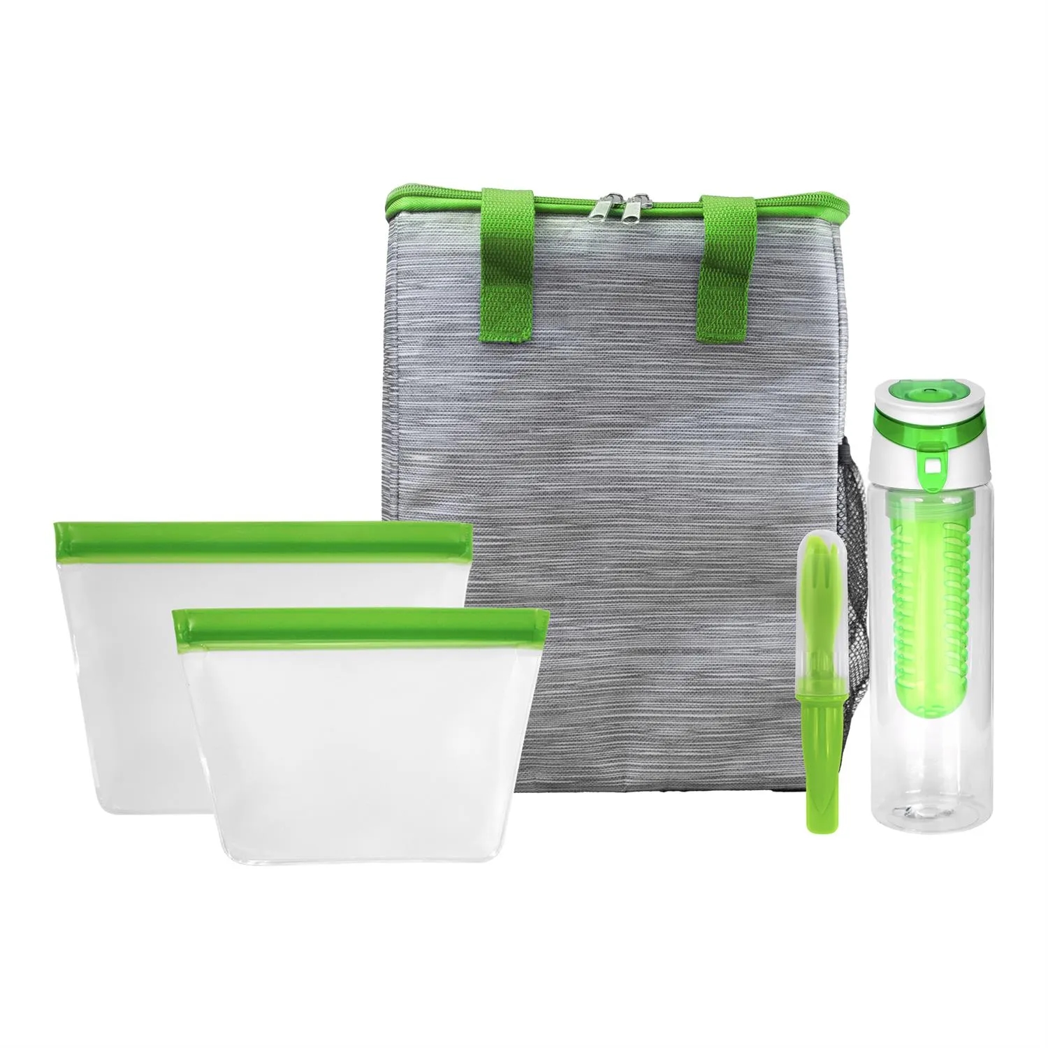 Reusable Beverage & Cutlery Tote Set 4