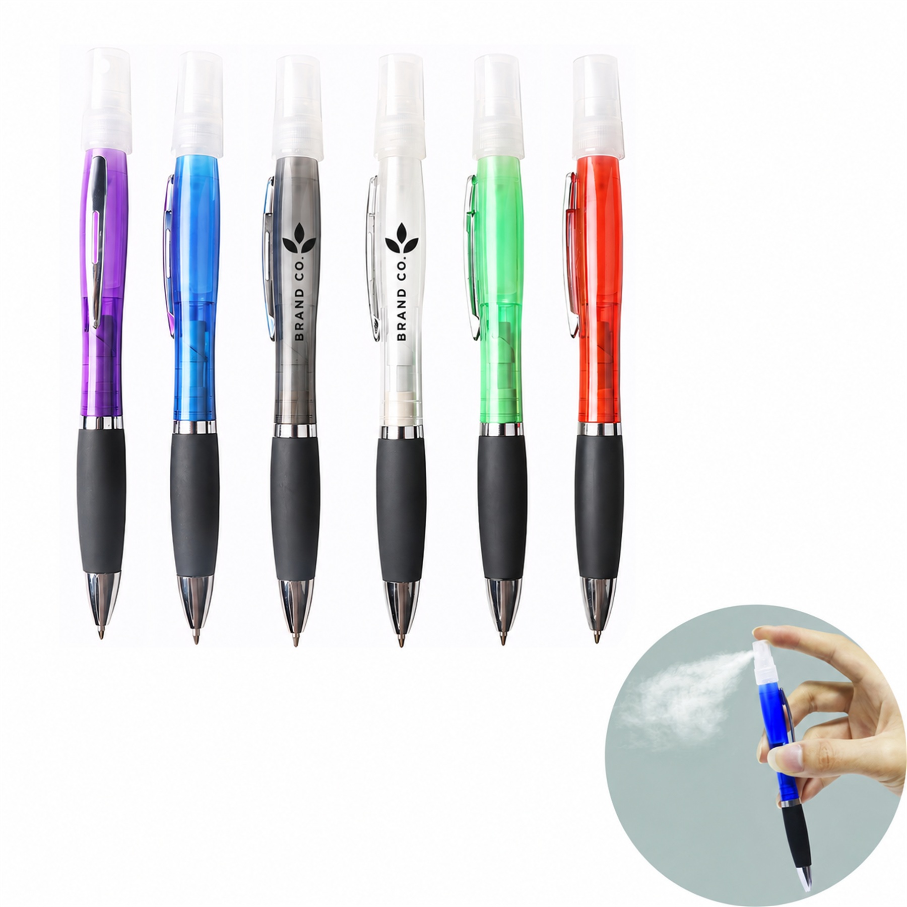 2" 1 Versatile Ballpoint Pen w/ Replenishable Hand Sanitizer