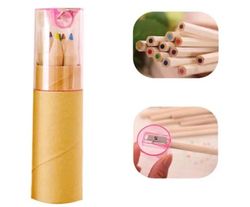 Colored Pencils with Sharpener In Tube Cap