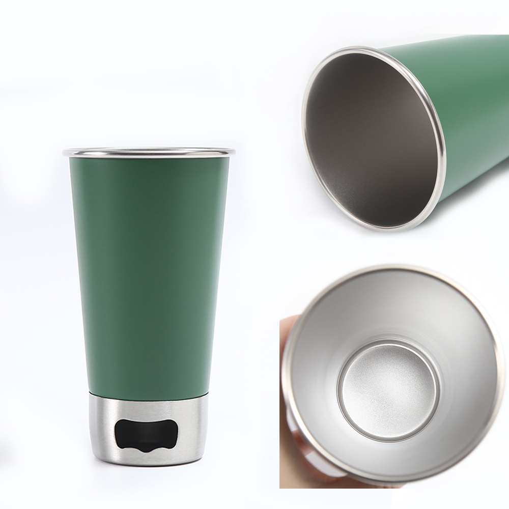 Stainless Steel Beer Cup with Opener 12
