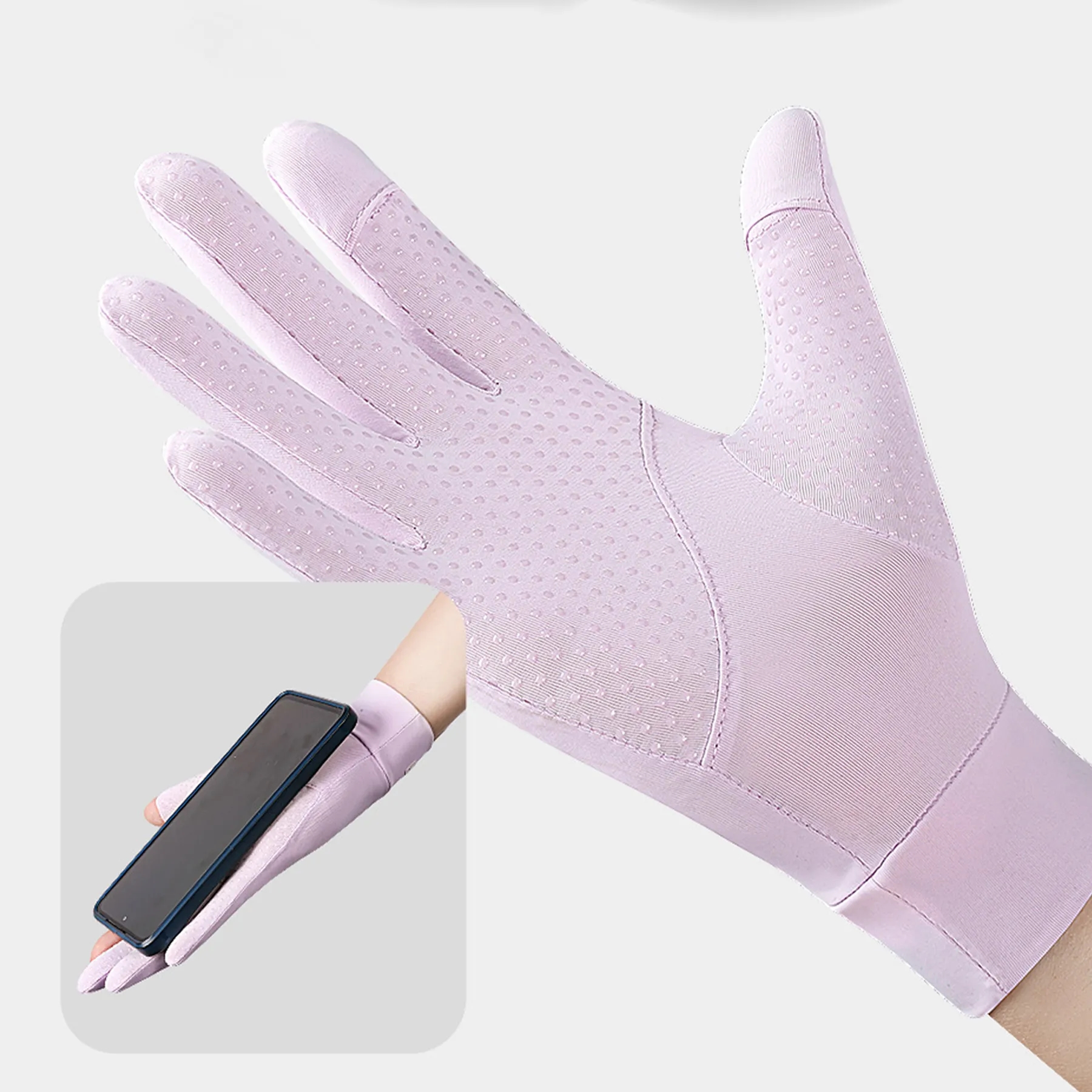 Cotton Summer Outdoor Ice Silk Sunscreen Gloves For Women 11