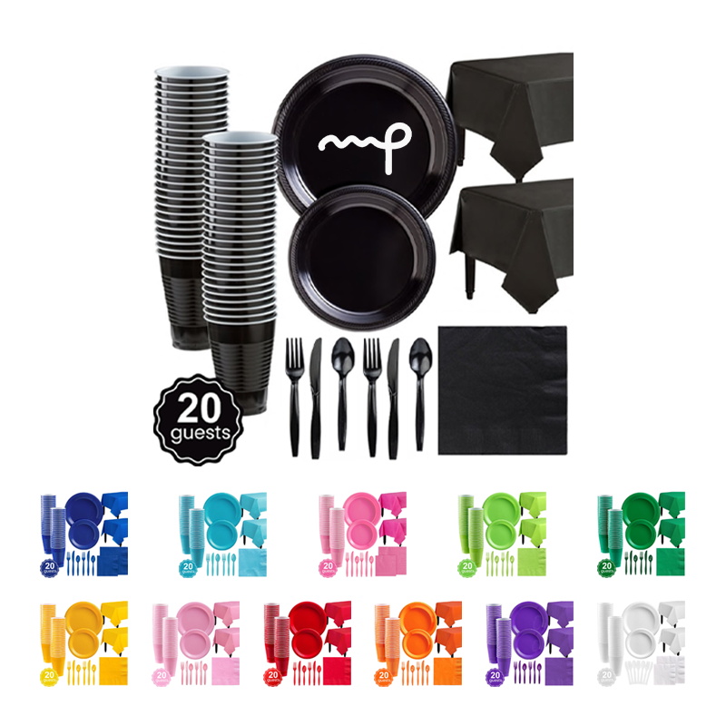 Set for 20 People Disposable Party Supplies 4