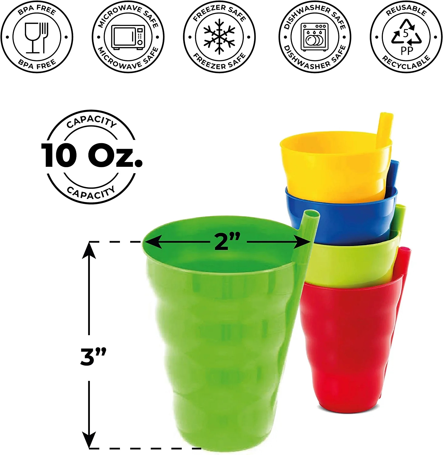 Kids Cups with Built-in Straw 7