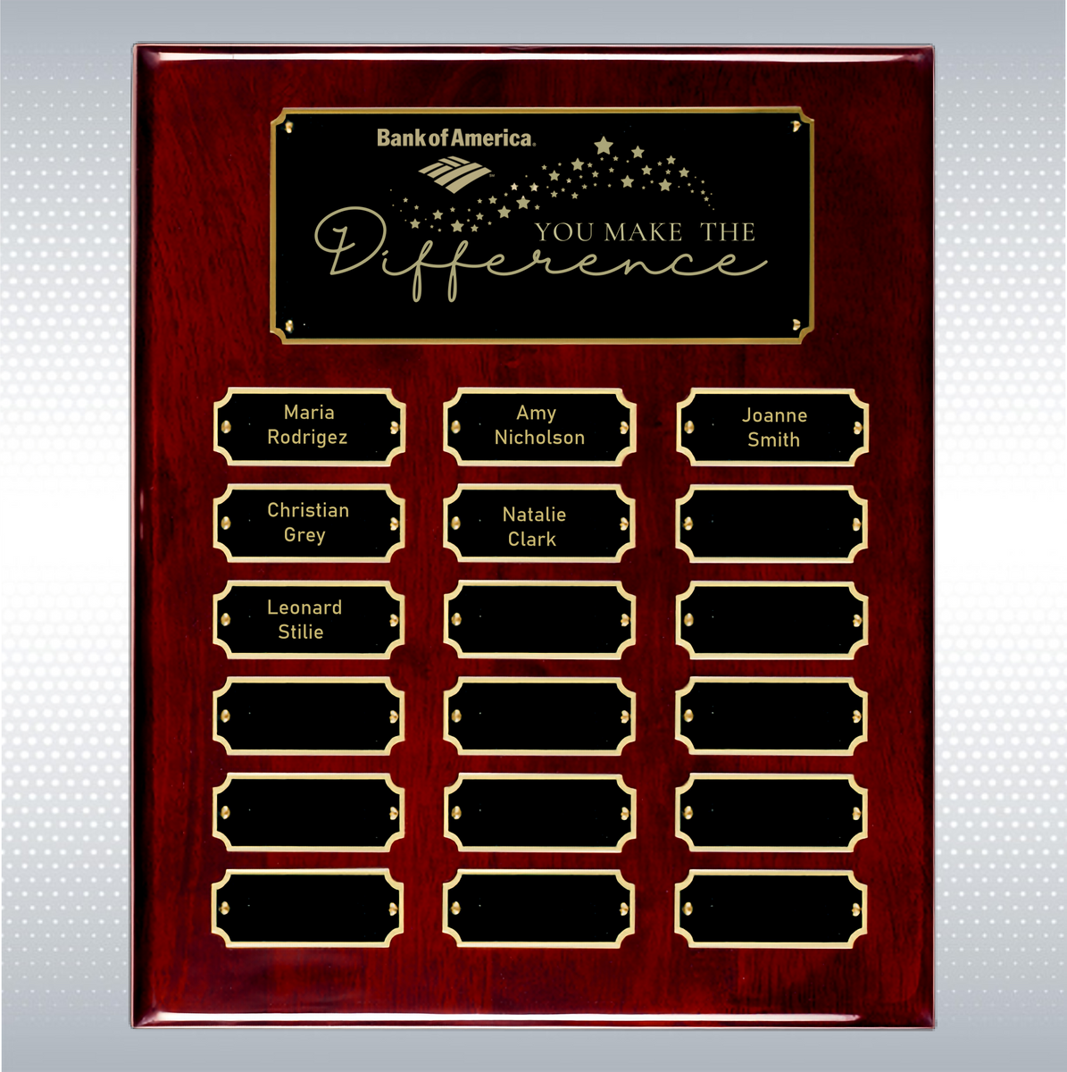 Rosewood Piano Finish 18 Plate Perpetual Plaque (10.5" x 13") 7