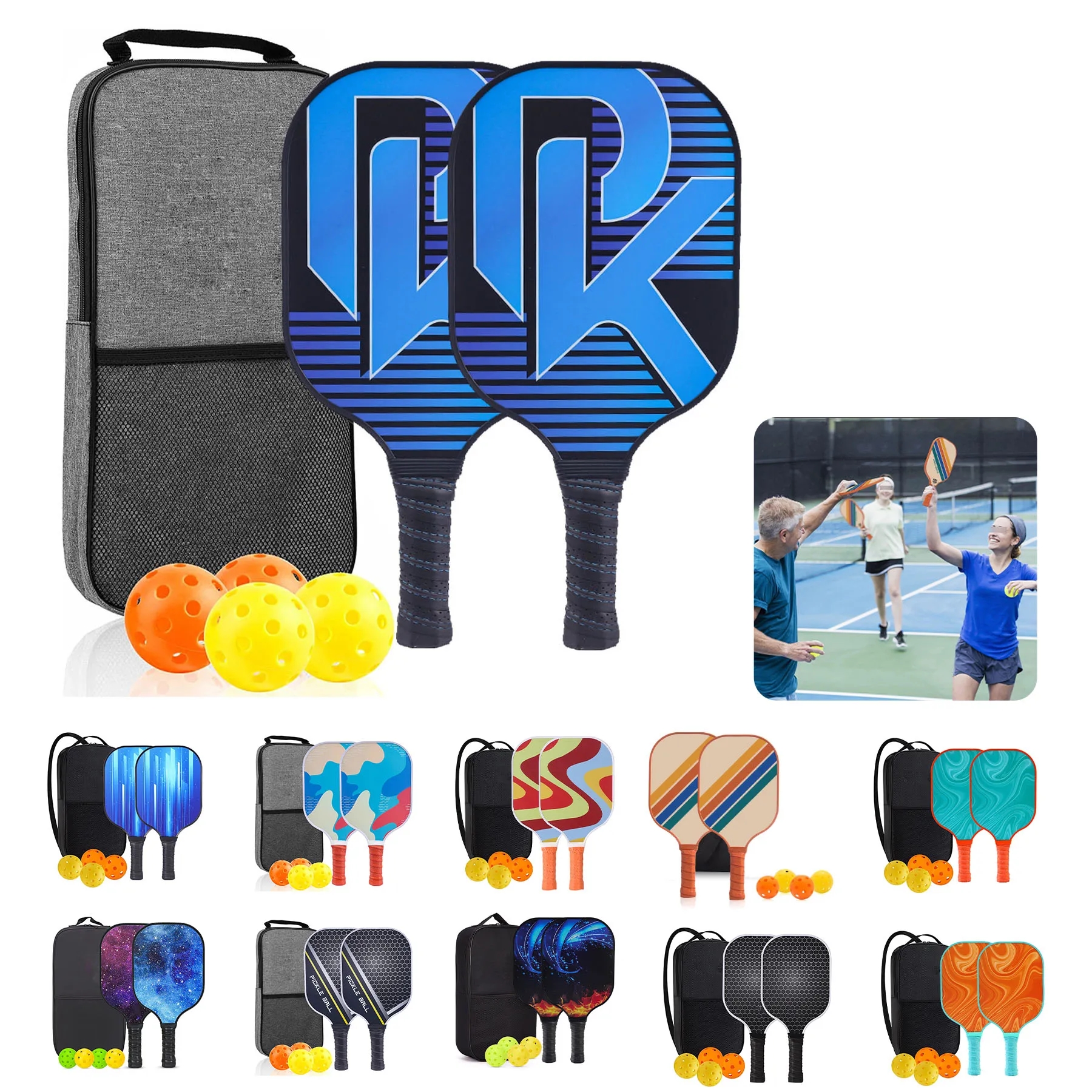 Fiberglass Pickleball Paddles Set 24