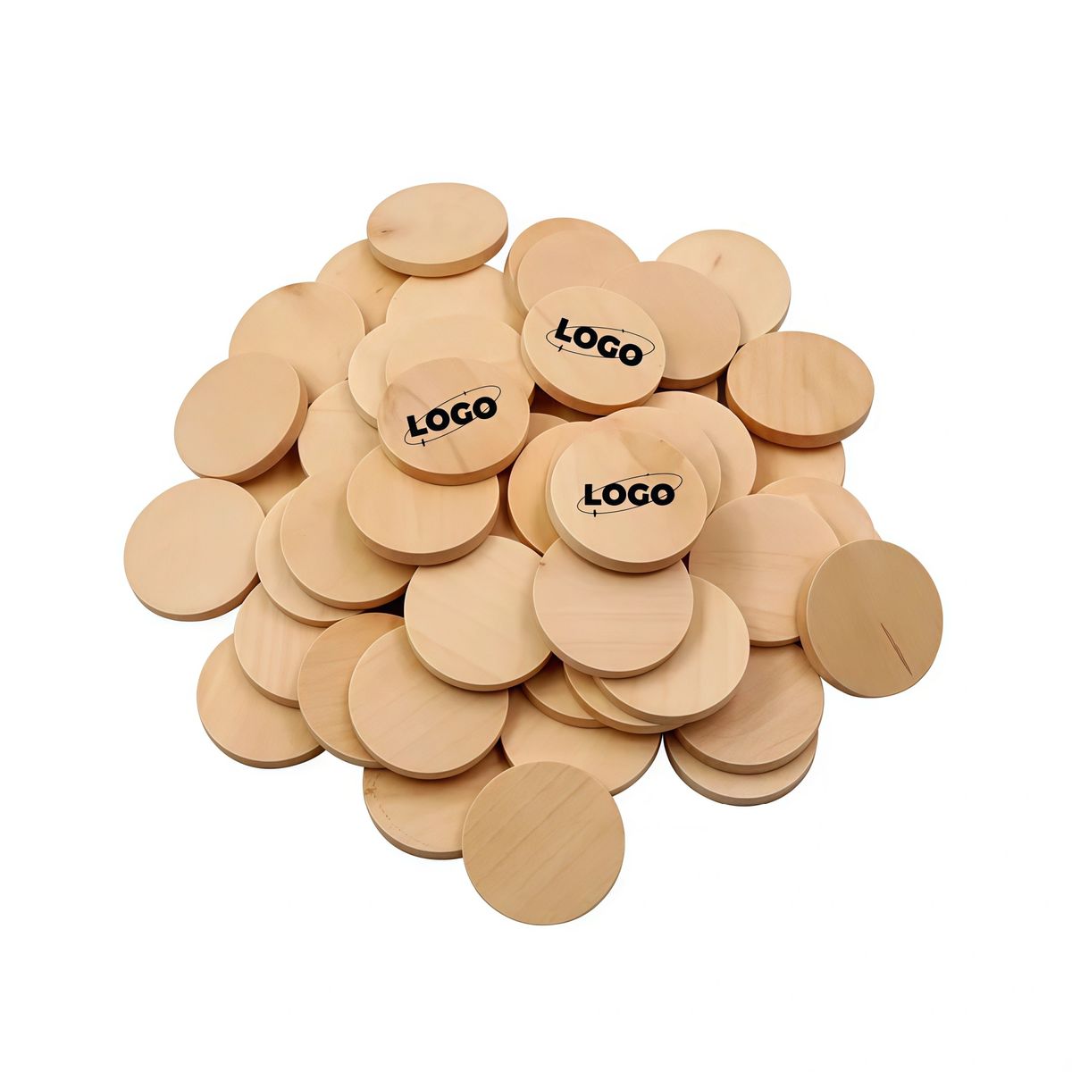 Round Wood Token Custom Advertising Coin 3