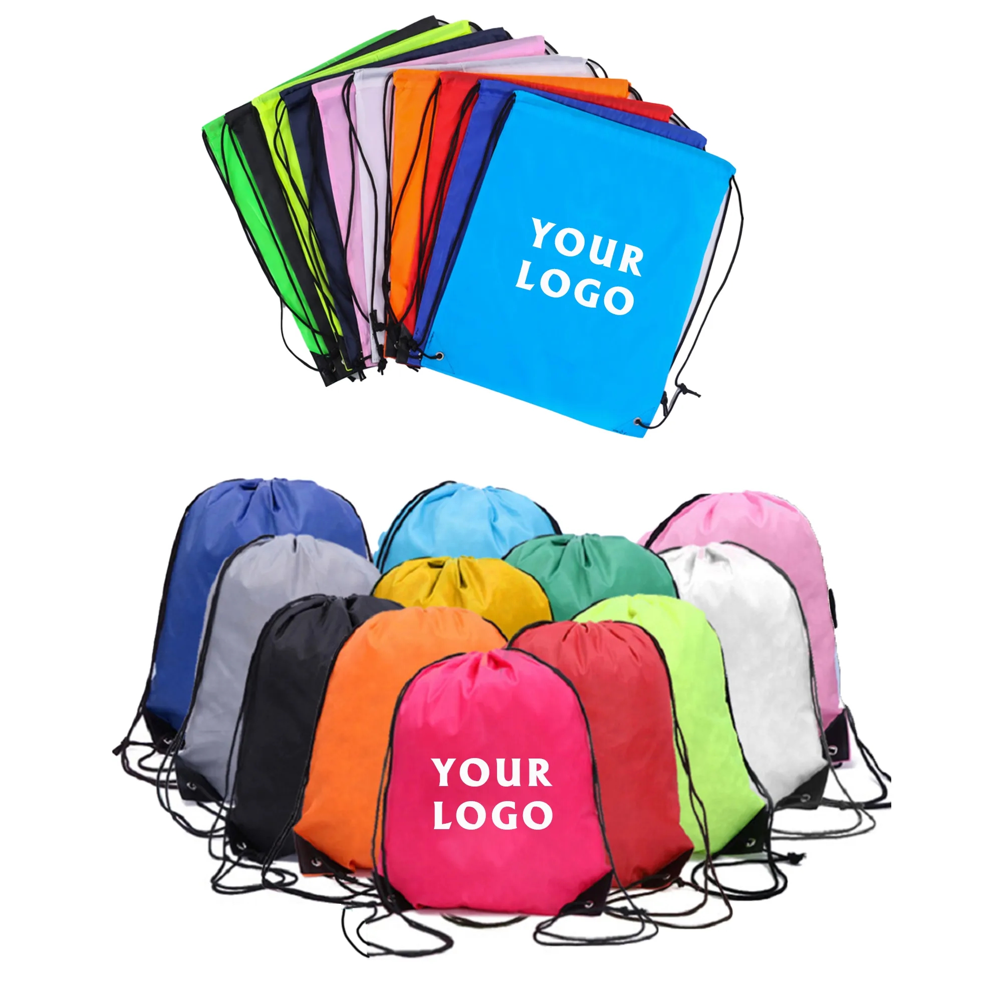 MOQ100 Polyester Drawstring Bags 4