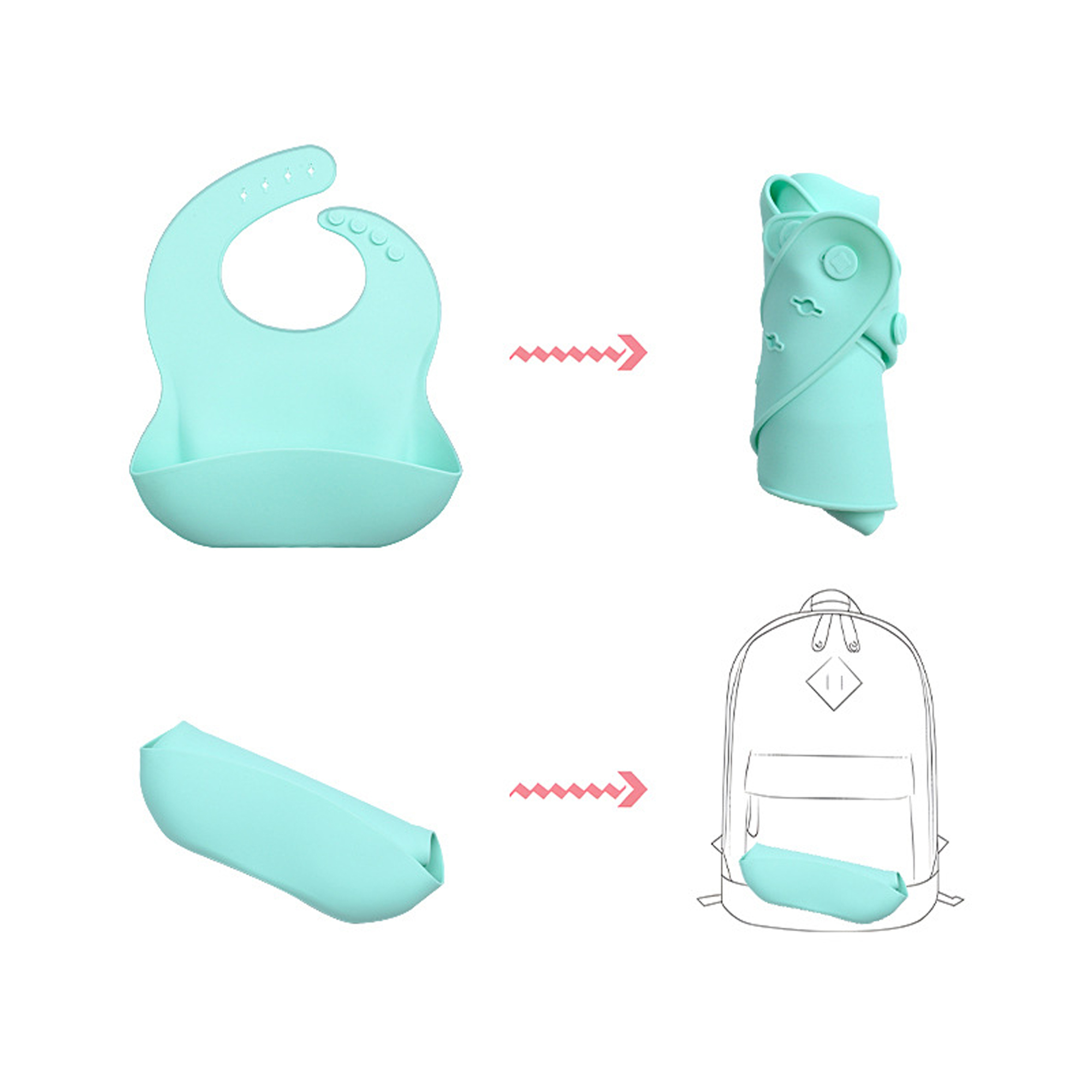 Soft Silicone Infant Bib With Adjustable Strap 7