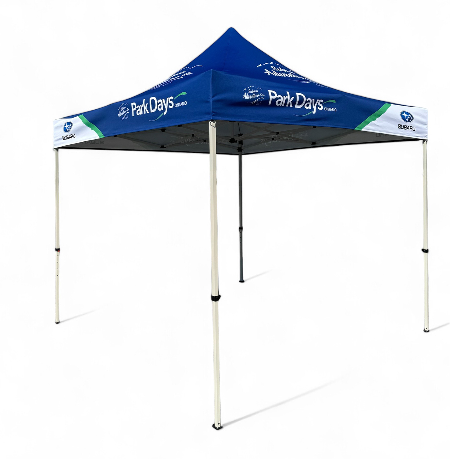 48Hr Quick Ship - 10' Steel Tent Kit, Includes Steel Frame, Sublimated Canopy, Case, Grass Stake Kit 6